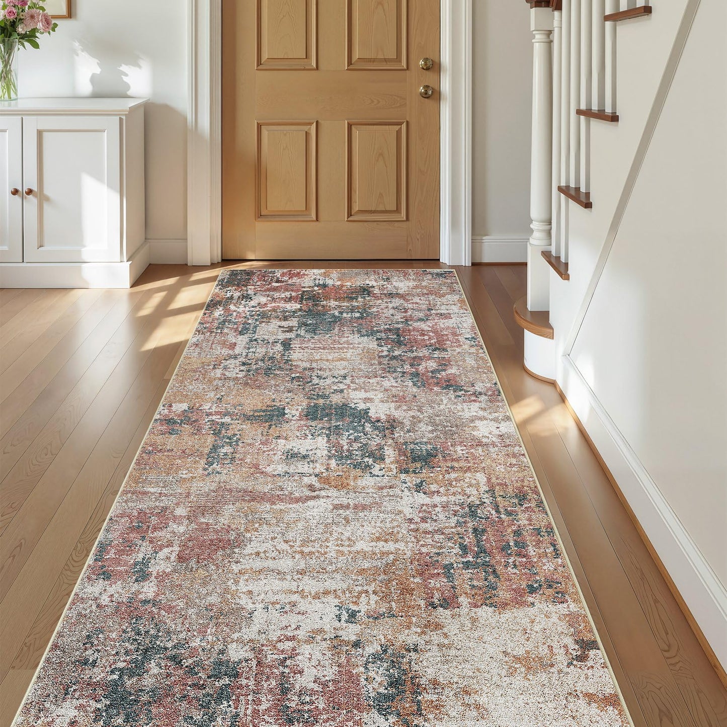 Tortania Washable 5x7 Area Rug for Living Room: Modern Abstract Neutral Large Soft Thin Rugs - Non Slip Indoor Carpet for Bedroom Dining Room Office Nursery Home Floor Decoration - Grey