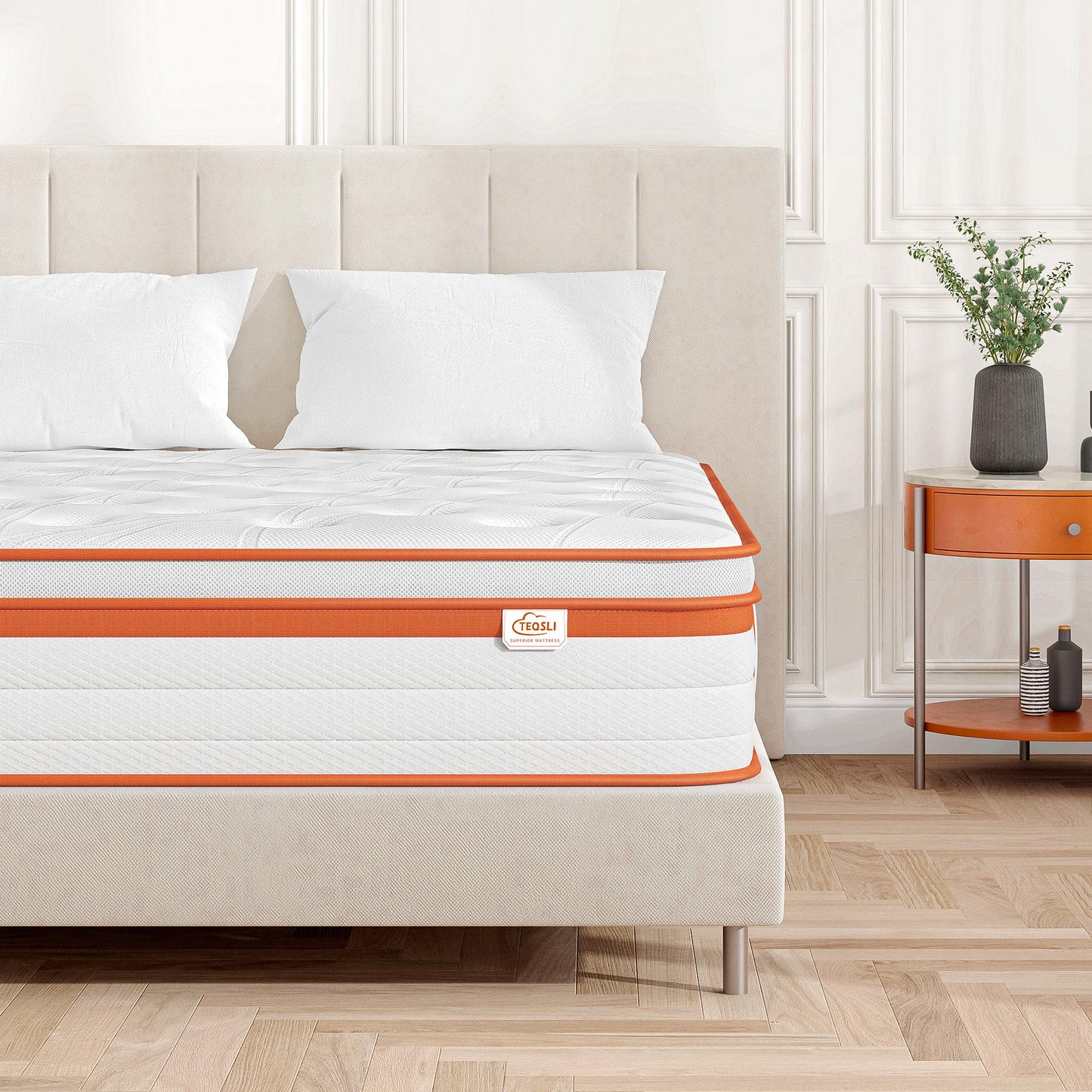 TeQsli Gel Spring Mattress 180 x 200 cm 25 cm Height, Gel Memory Foam & Individual Pocket Springs, Ergonomic 7-Zone Mattress to Relieve Pressure & Back Pain, H3 H4, Oeko-Tex & CertiPUR