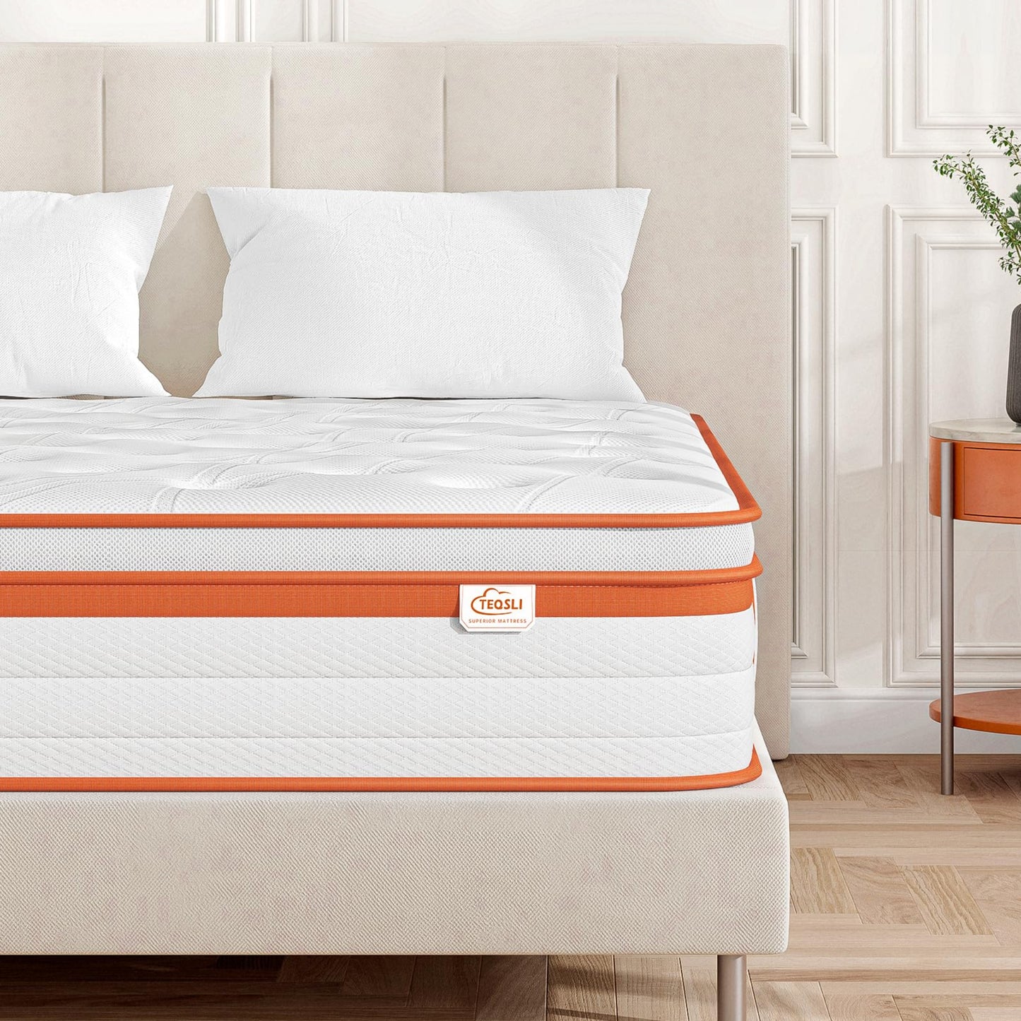 TeQsli Gel Spring Mattress 180 x 200 cm 25 cm Height, Gel Memory Foam & Individual Pocket Springs, Ergonomic 7-Zone Mattress to Relieve Pressure & Back Pain, H3 H4, Oeko-Tex & CertiPUR