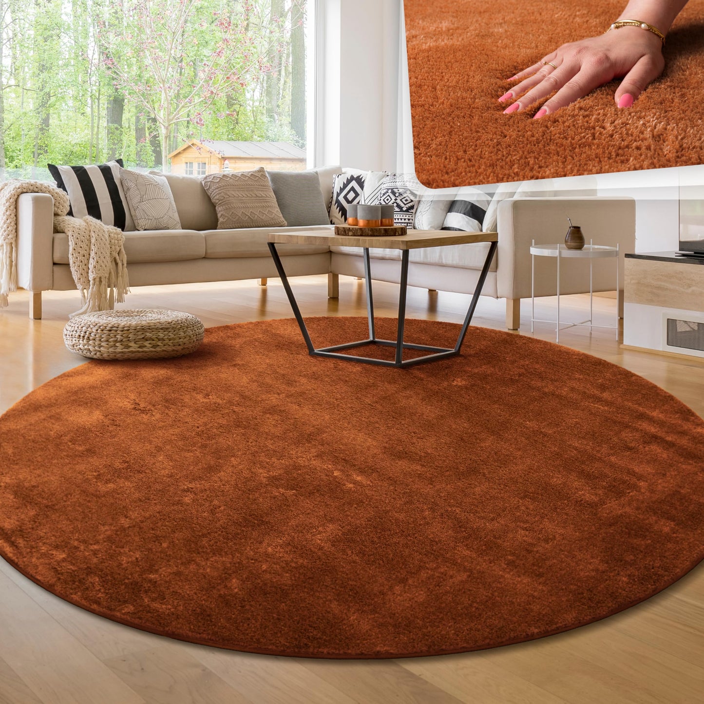 Paco Home Moderner Kuscheliger Wohnzimmer Teppich Kurzflor waschbar flauschig Weich Einfarbig Felloptik zeitlos stilvoll rutschfest pflegeleicht, Grösse:120x170 cm, Farbe:Rosa