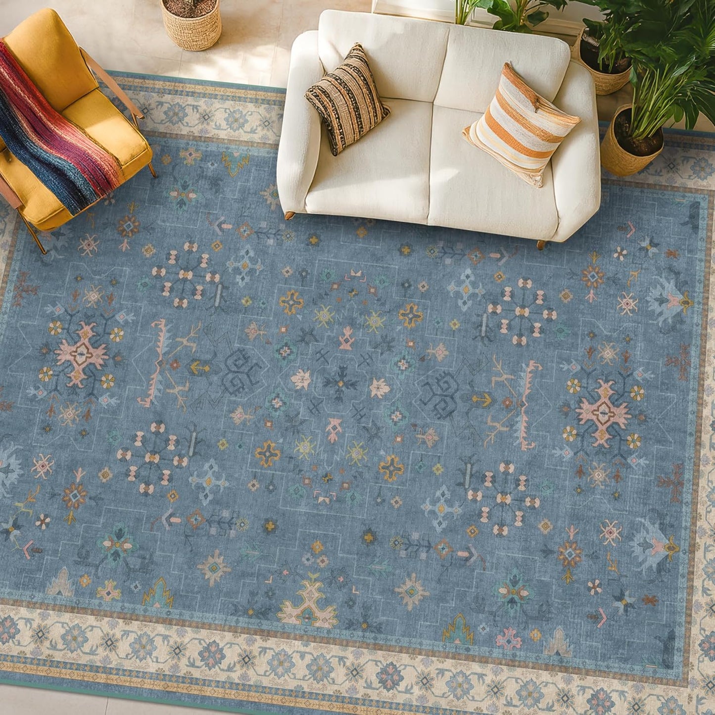 Black Washable Entry Rug, 2x3 Small Rugs for Entryway Kitchen Bathroom Door Mat Indoor Entrance, Non Slip Rubber Backing, Stain & Fade Resistant, Ashen Charcoal Floral Farmhouse Decor