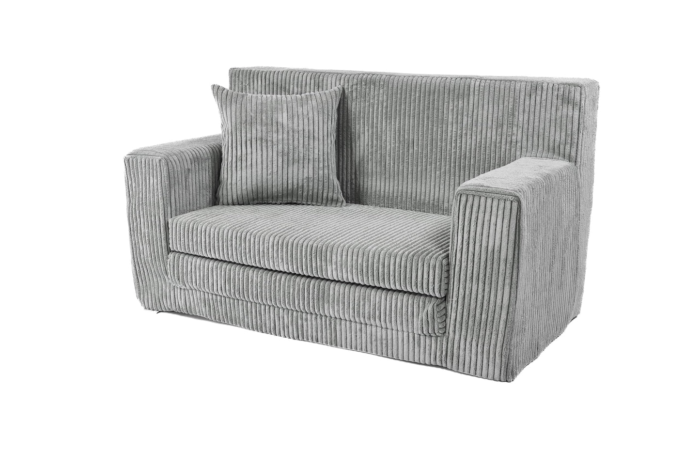 FORTISLINE - Kindersofa ausklappbar 83x47x43cm Oeko-TEX - Spielesofa für Kinder 2in1 - Kindercouch Aufklappen Bettfunktion - Schlafcouch aus Schaumstoff - Kuschel-Cord - Viele Muster (Grau)