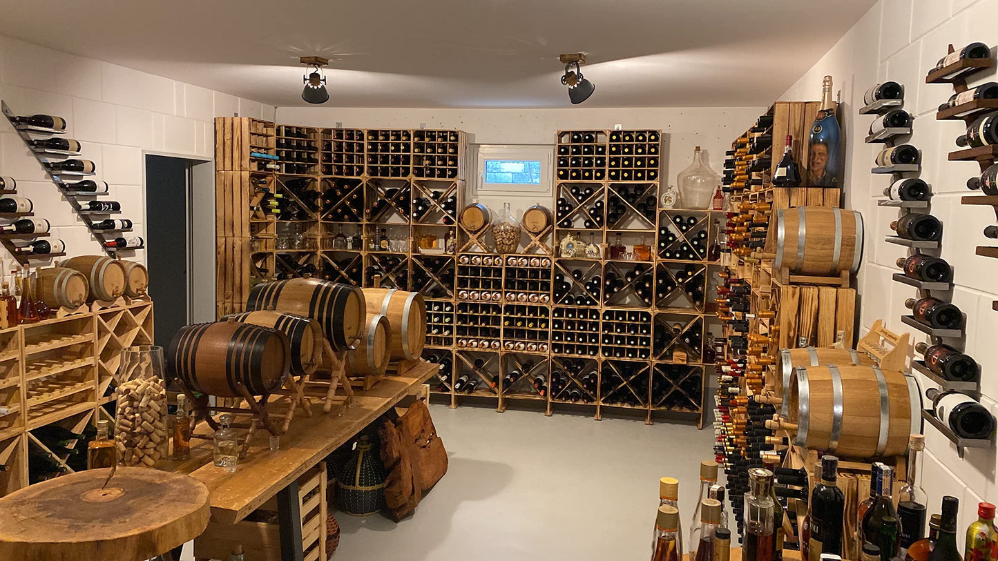 Kistenkolli Altes Land Weinregal 16er weiß/Natur/geflammt Maße 40x40x27cm Regalkiste Flaschenablage Weinregal Apfelkiste/Weinkiste (Weinregal 16er weiß)