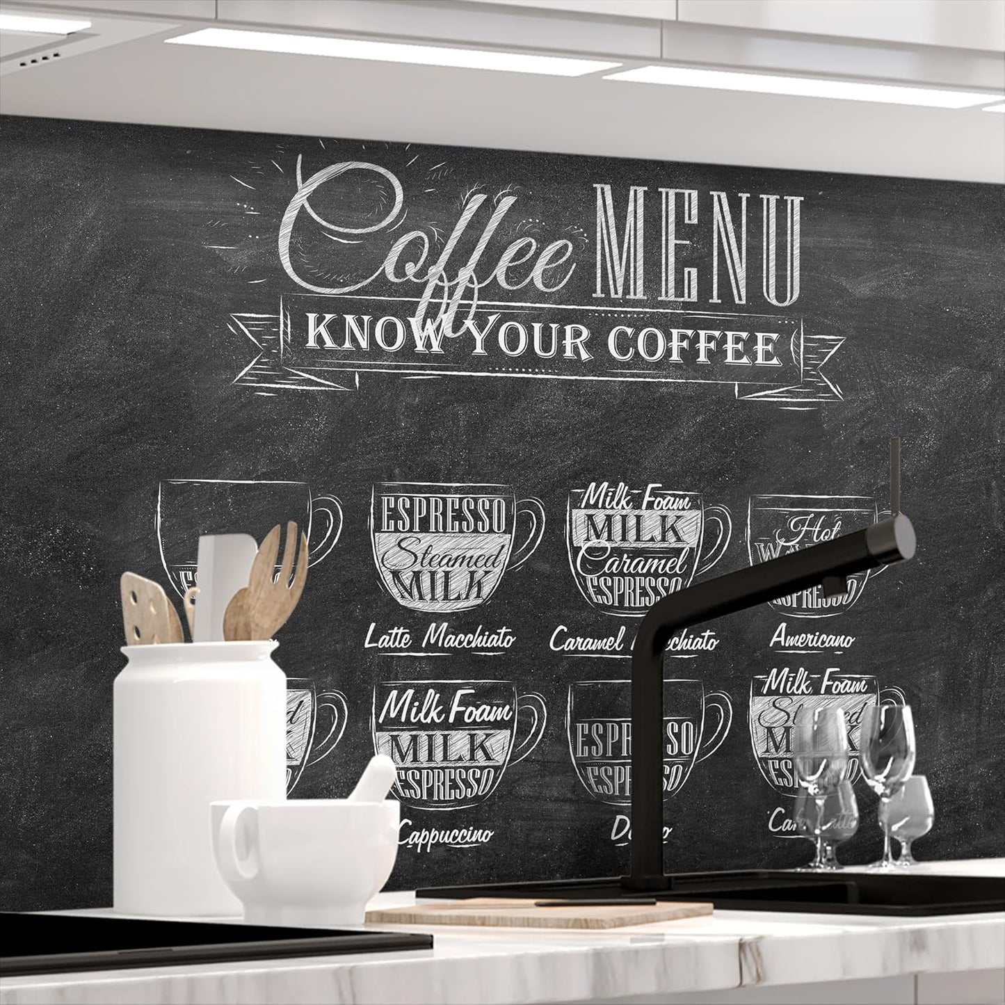 StickerProfis Küchenrückwand selbstklebend Matt-Optik - MARMOR Black - 0.5mm, versteifte PET Folie, PRO 60 x 80cm