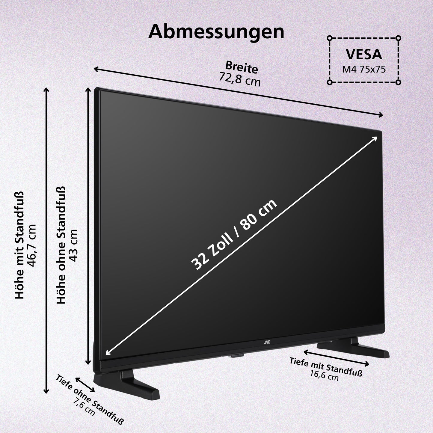 JVC Fernseher 24 Zoll Fire TV HD-Ready Smart TV HDR Fernseher mit Alexa Sprachsteuerung und Triple Tuner, LED TV LT-24VRH3555 (2026)