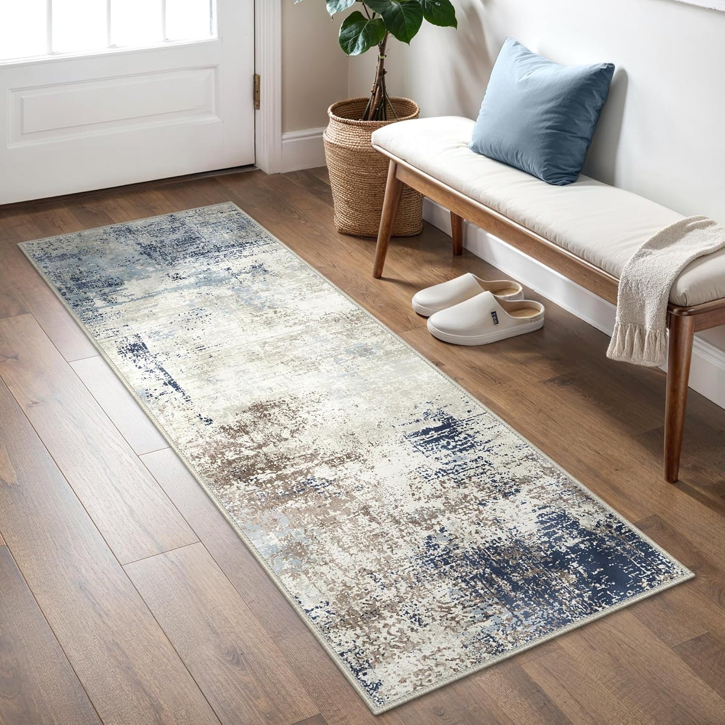 BEIMO Waschbarer Teppich Wohnzimmer, Abstrakt Design Teppich Schlafzimmer Kurzflor, Groß Teppiche rutschfest Weiche für Badezimmer Esszimmer Flur, 120x170cm