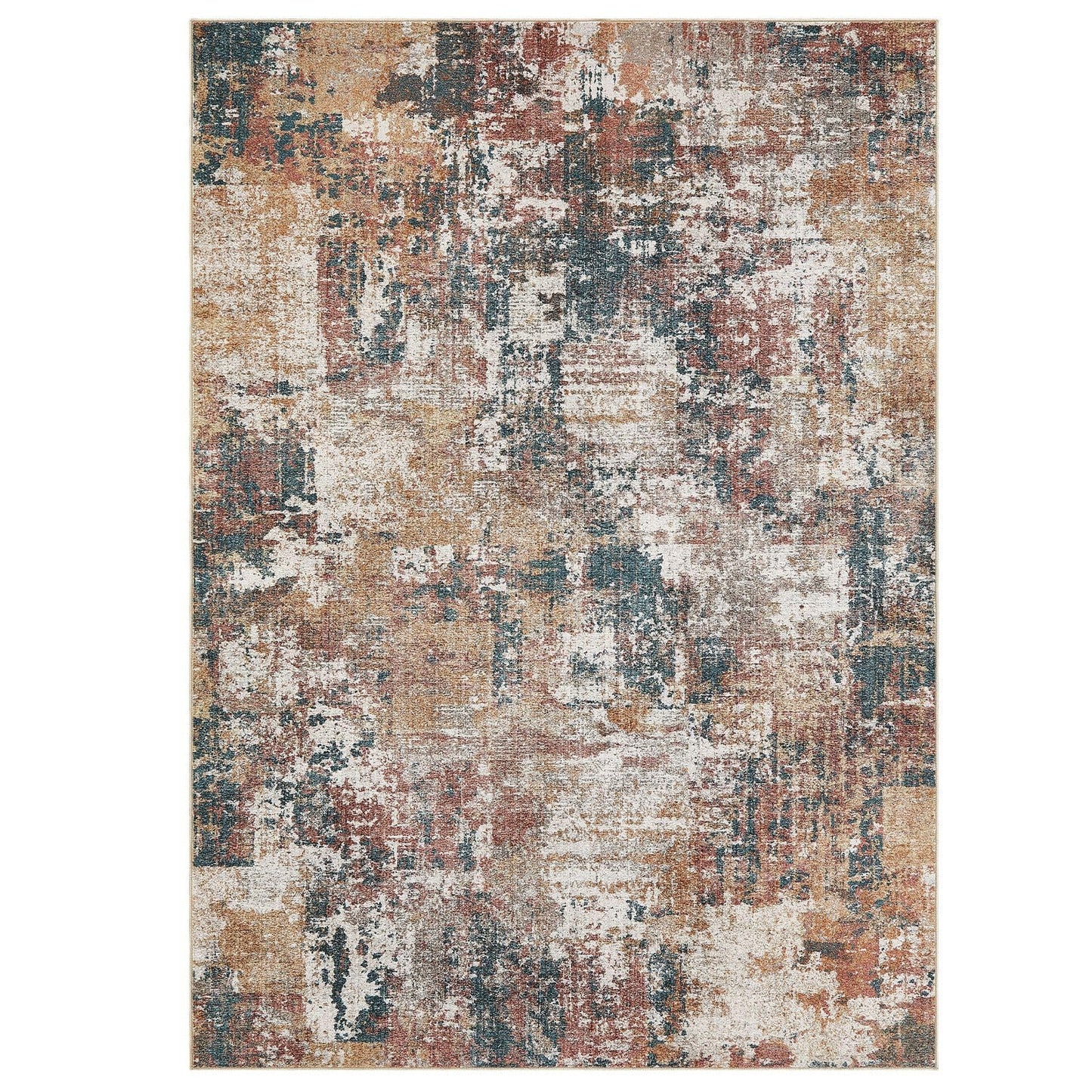Tortania Washable 5x7 Area Rug for Living Room: Modern Abstract Neutral Large Soft Thin Rugs - Non Slip Indoor Carpet for Bedroom Dining Room Office Nursery Home Floor Decoration - Grey