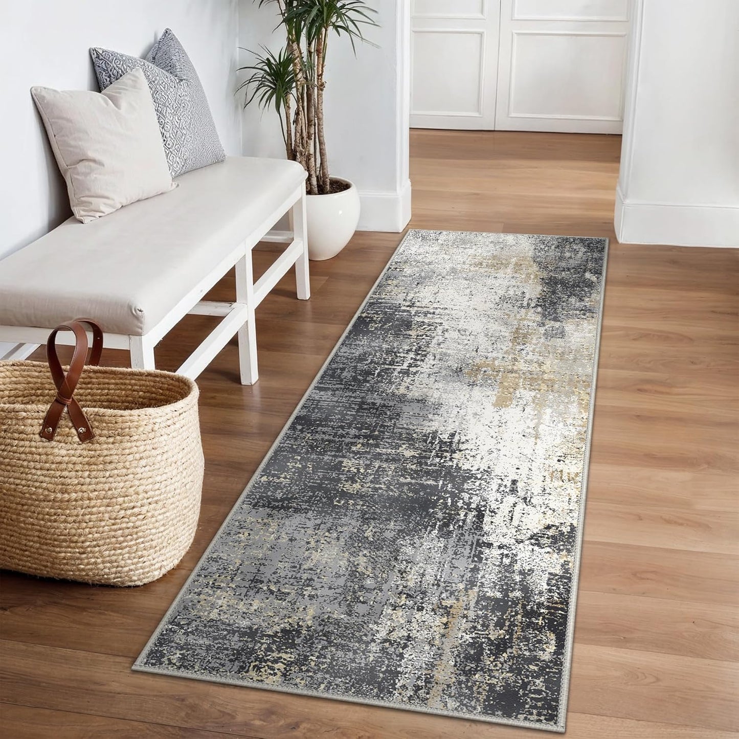 BEIMO Waschbarer Teppich Wohnzimmer, Abstrakt Design Teppich Schlafzimmer Kurzflor, Groß Teppiche rutschfest Weiche für Badezimmer Esszimmer Flur, 120x170cm