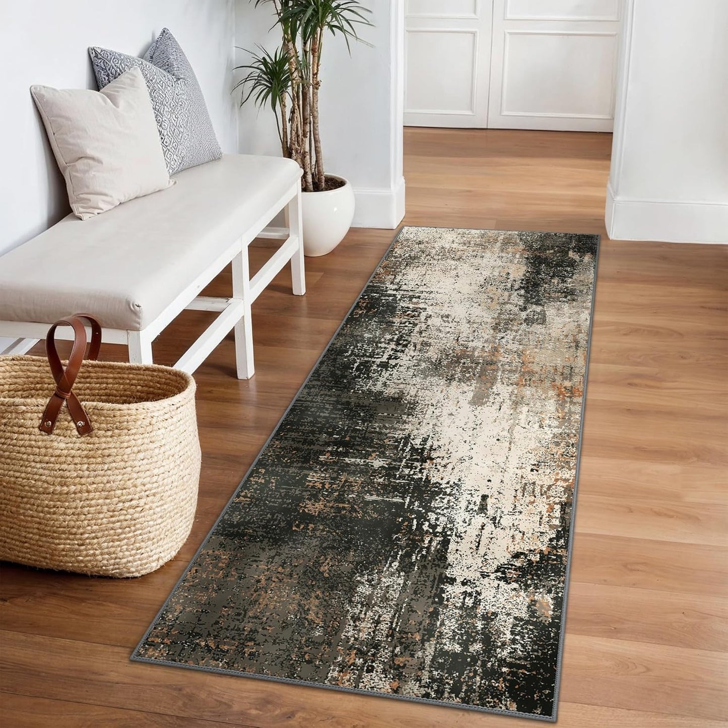 BEIMO Waschbarer Teppich Wohnzimmer, Abstrakt Design Teppich Schlafzimmer Kurzflor, Groß Teppiche rutschfest Weiche für Badezimmer Esszimmer Flur, 120x170cm
