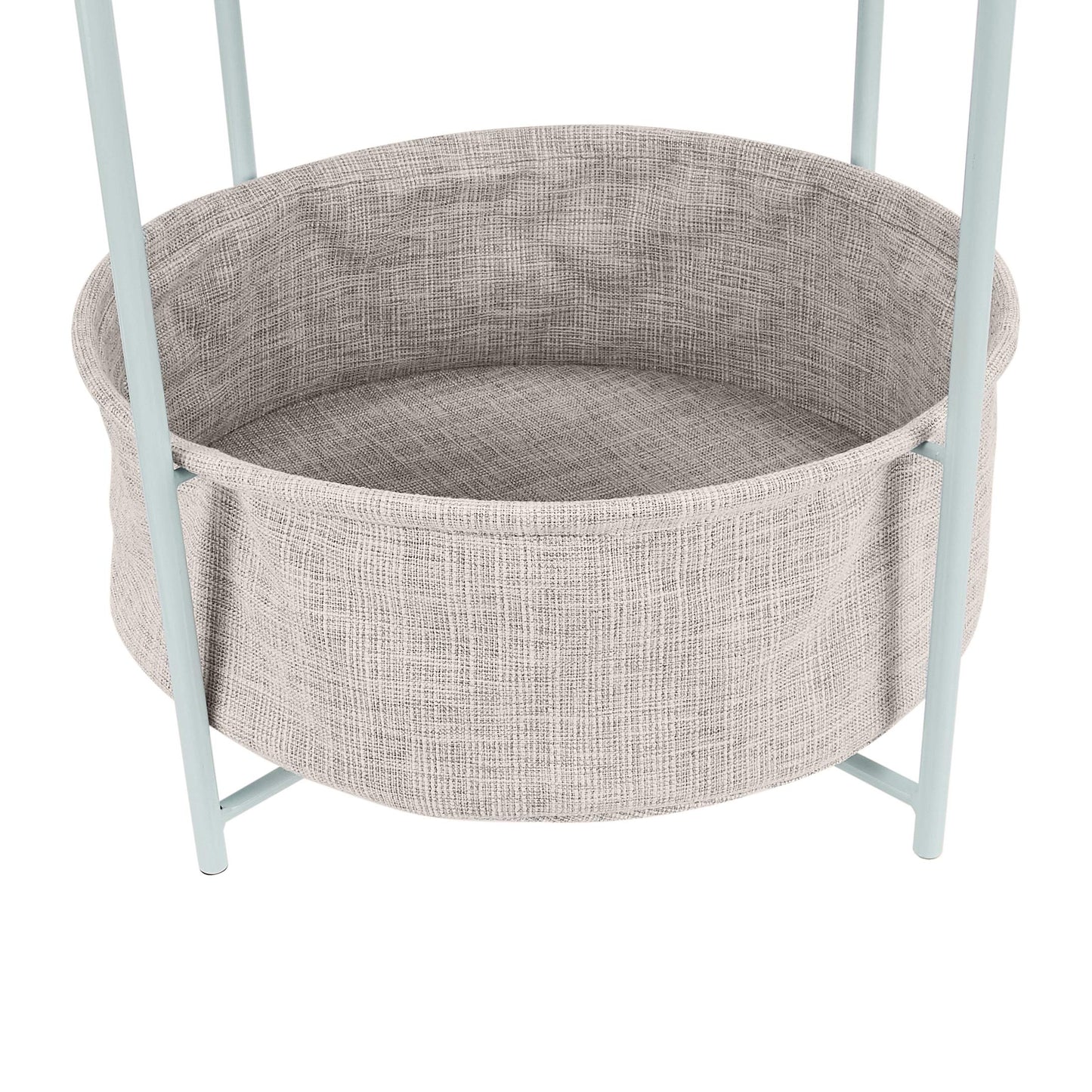 Amazon Basics Beistelltisch, rund, mit Aufbewahrungslösung, Leichte Creme Heidekraut Beistelltisch 44.96 x 44.96 x 48.0 cm