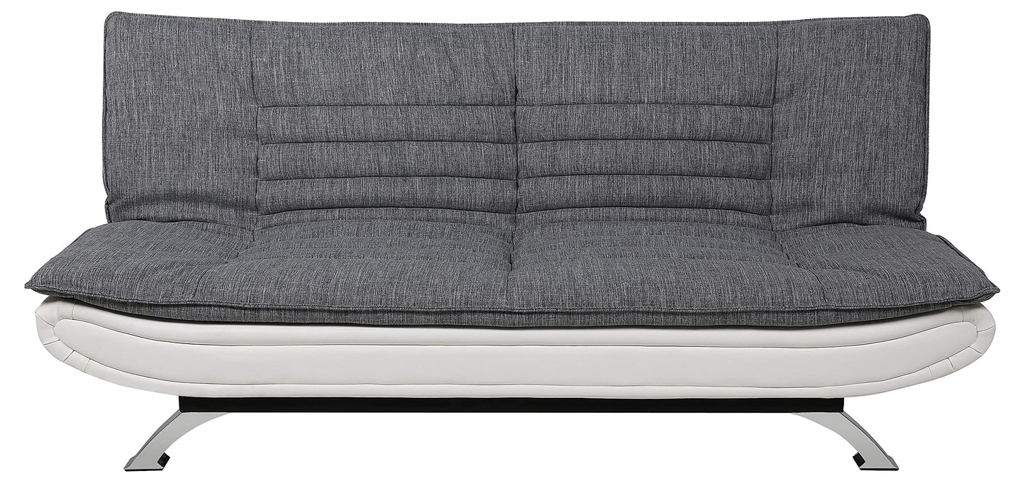 AC Design Furniture Jasper Bettcouch Dunkelgrau/Schwarz, Schlafsofa mit 3 Liegepositionen, Moderner 3-Sitzer Ohne Armlehne, Gepolstert mit Schwarzen Metallbeinen, L: 196 x H: 91 x T: 98 cm