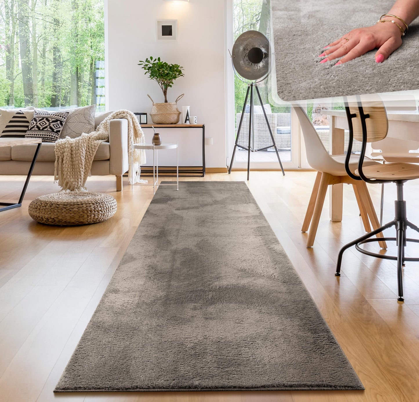Paco Home Moderner Kuscheliger Wohnzimmer Teppich Kurzflor waschbar flauschig Weich Einfarbig Felloptik zeitlos stilvoll rutschfest pflegeleicht, Grösse:120x170 cm, Farbe:Rosa