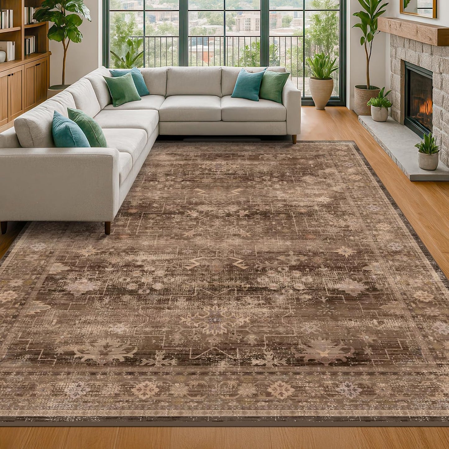 Black Washable Entry Rug, 2x3 Small Rugs for Entryway Kitchen Bathroom Door Mat Indoor Entrance, Non Slip Rubber Backing, Stain & Fade Resistant, Ashen Charcoal Floral Farmhouse Decor