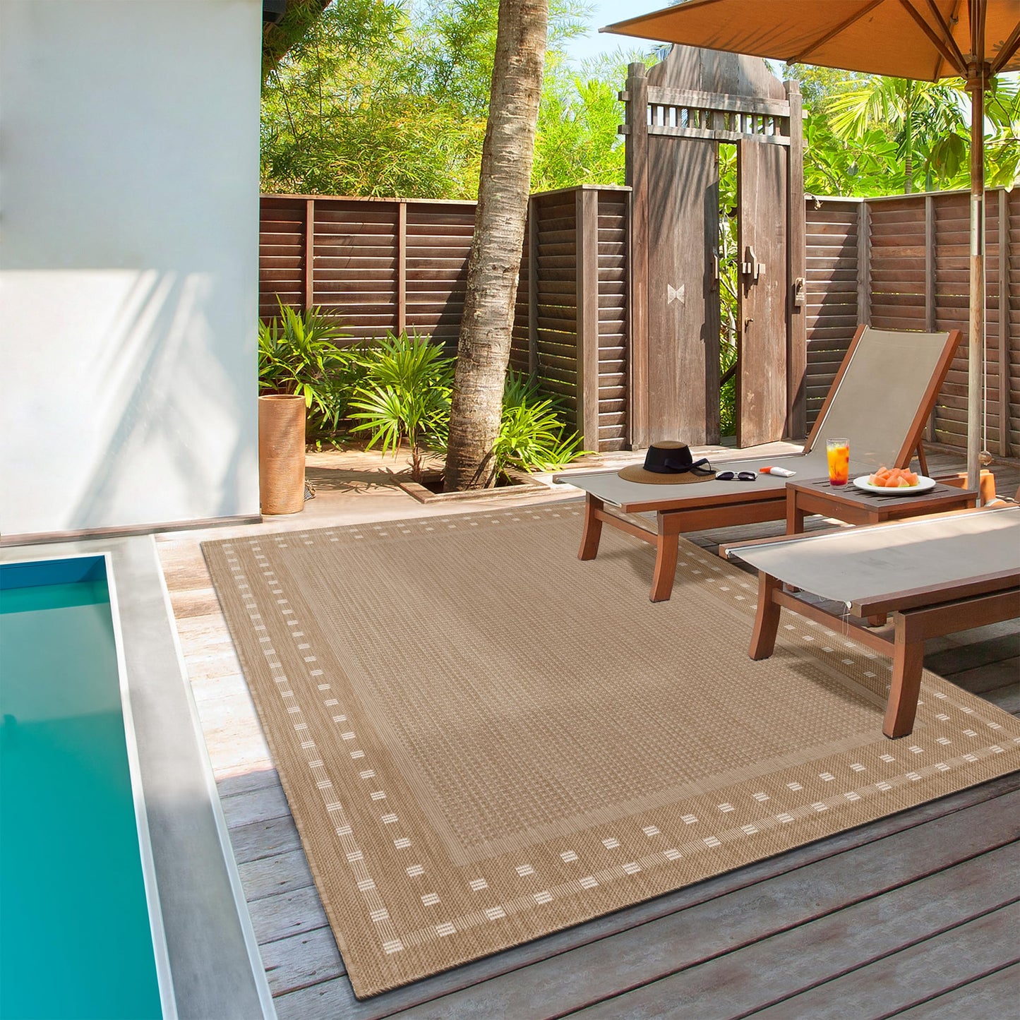 the carpet Mistra - Moderner In- und Outdoor Teppich, perfekt für das Wohnzimmer, Schlafzimmer oder die Terrasse, Wetterfest, langlebig und pflegeleicht, Natur, 300 x 400 cm