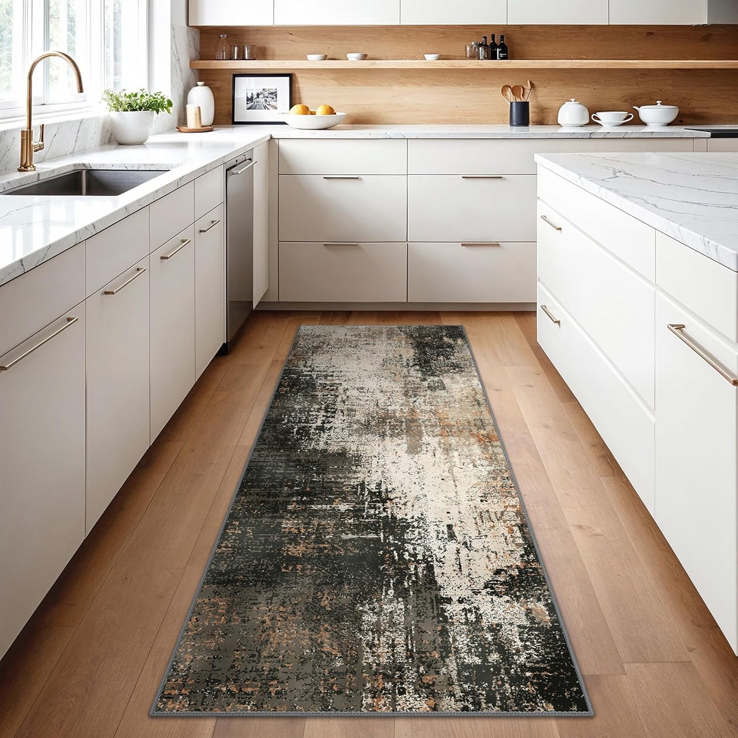 BEIMO Waschbarer Teppich Wohnzimmer, Abstrakt Design Teppich Schlafzimmer Kurzflor, Groß Teppiche rutschfest Weiche für Badezimmer Esszimmer Flur, 120x170cm