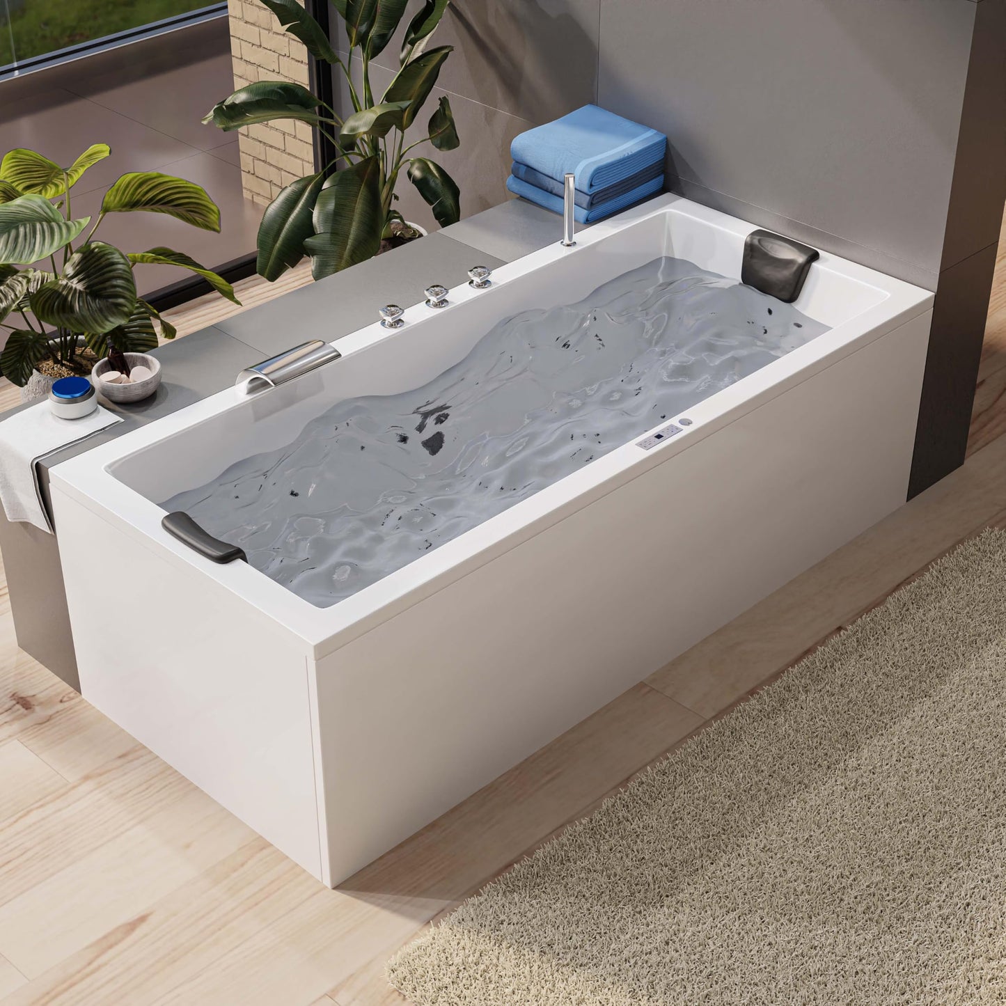 AQUADE Whirlpool Badewanne - Eckbadewanne 140x140 cm - Unikales Whirlpool-Erlebnis nach Ihren Wünschen - Wählen Sie Ihre perfekte Wanne oder Whіrlpоol -Ihre individuelle Wahl für Wellness zu Hause