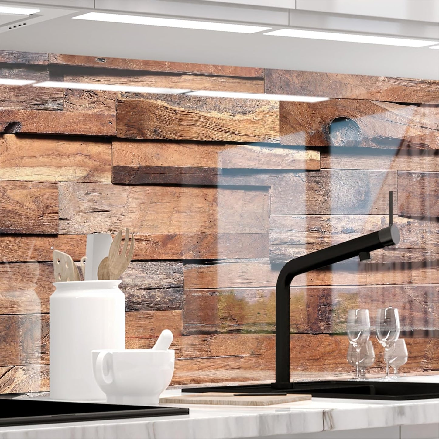 StickerProfis Küchenrückwand selbstklebend Glasoptik - GEWÜRZSCHALEN - 1.8mm, Versteift, alle Untergründe, Hart PET Material, Premium 60 x 80cm