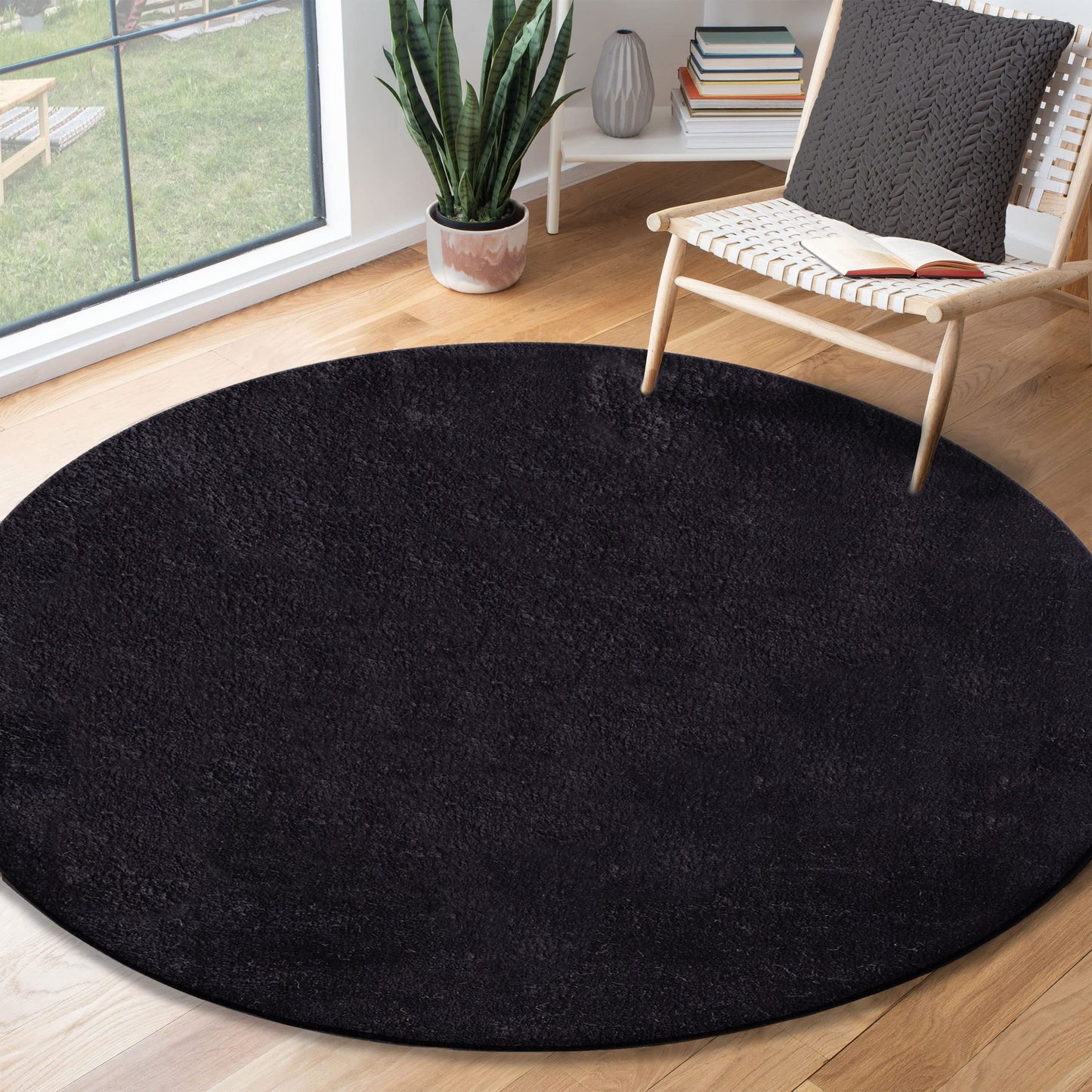 the carpet Relax Rug, Modern, Fluffy, Short Pile, Non-Slip Underside, Washable up to 30°C, Super-Soft, Fur Look, Anthracite, 160 x 220 cm
