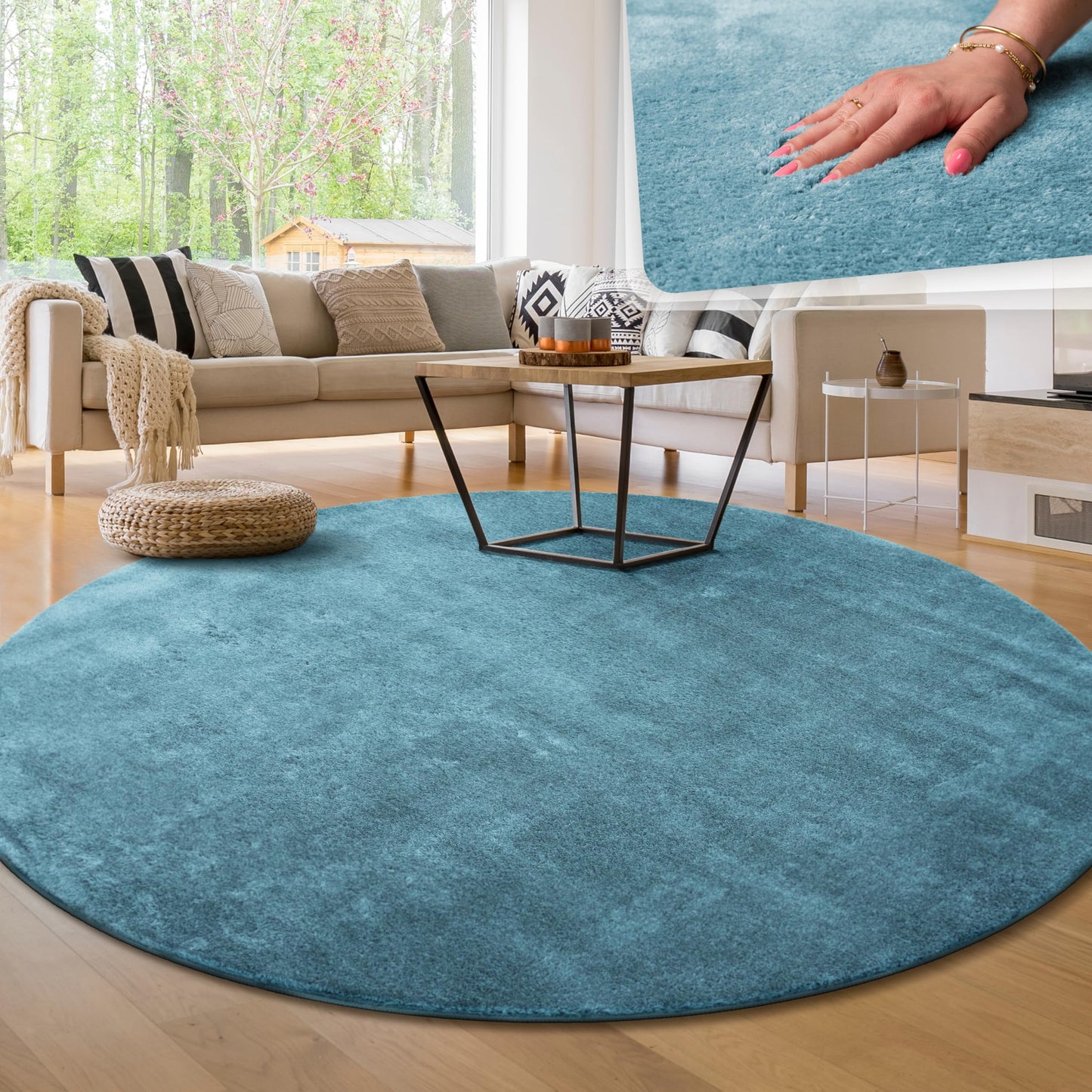 Paco Home Moderner Kuscheliger Wohnzimmer Teppich Kurzflor waschbar flauschig Weich Einfarbig Felloptik zeitlos stilvoll rutschfest pflegeleicht, Grösse:120x170 cm, Farbe:Rosa