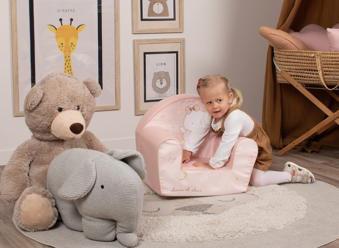Delsit Kinder Sessel mit Schaumstofffüllung - Kindersessel Mädchen und Jungen Babysessel mit Abnehmbarem Bezug - Sessel für Kinder - Kindermöbel - 9 Monate bis 4 Jahre - DT8-17123