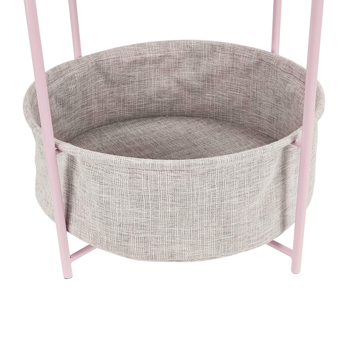 Amazon Basics Beistelltisch, rund, mit Aufbewahrungslösung, Leichte Creme Heidekraut Beistelltisch 44.96 x 44.96 x 48.0 cm