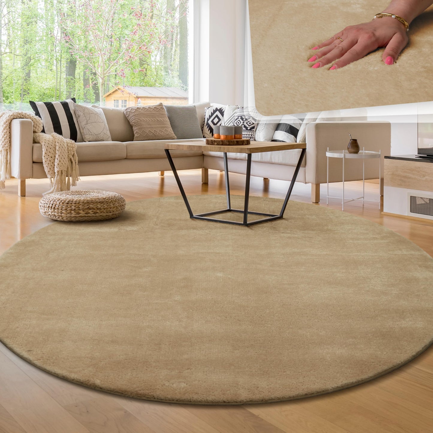 Paco Home Moderner Kuscheliger Wohnzimmer Teppich Kurzflor waschbar flauschig Weich Einfarbig Felloptik zeitlos stilvoll rutschfest pflegeleicht, Grösse:120x170 cm, Farbe:Rosa