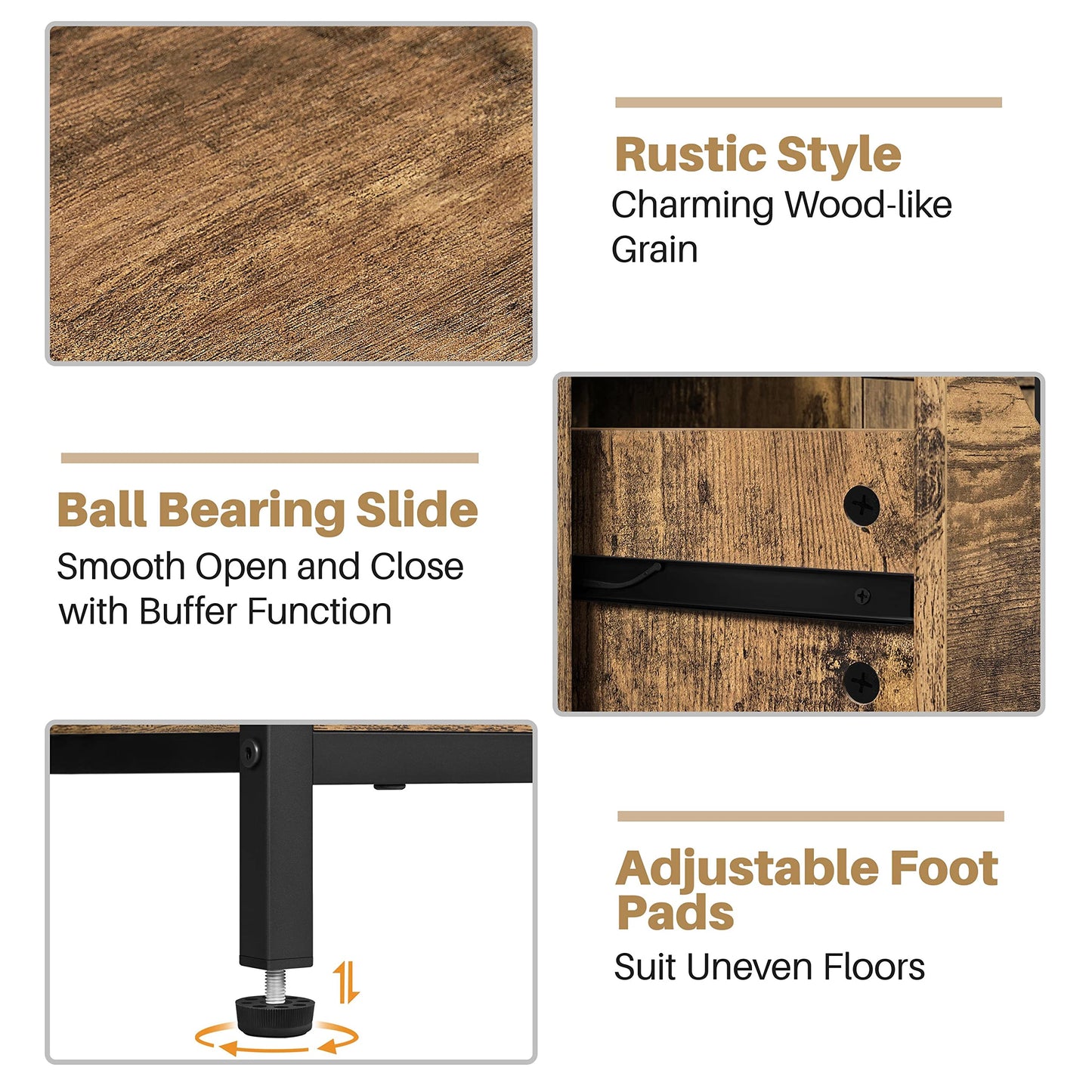 Yaheetech Unterschrank Badezimmerschrank Badkommode Badschrank mit 1 Schublade & 2 Türen & 3 Regalen Baderegal Bodenschrank mit verstellbare Einlegeböden, viel Stauraum, Dunkelgrau