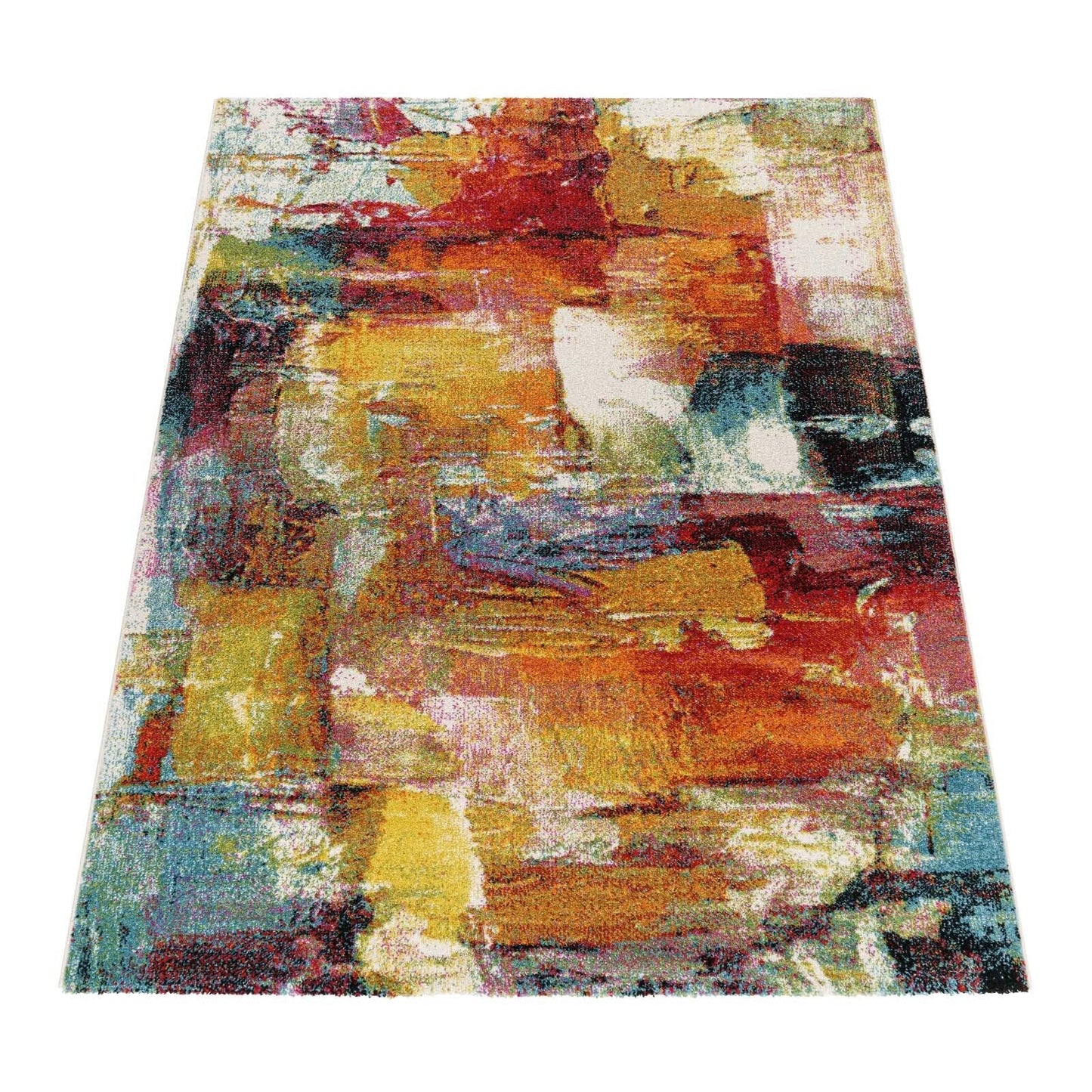 Taracarpet Moderner Designer Kurzflor Teppich bunt Multi fürs Wohnzimmer Schlafzimmer und Kinderzimmer Vision Graffiti 120x170 cm