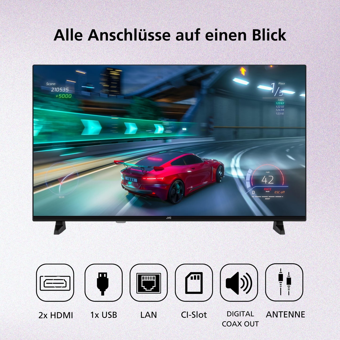 JVC Fernseher 24 Zoll Fire TV HD-Ready Smart TV HDR Fernseher mit Alexa Sprachsteuerung und Triple Tuner, LED TV LT-24VRH3555 (2026)