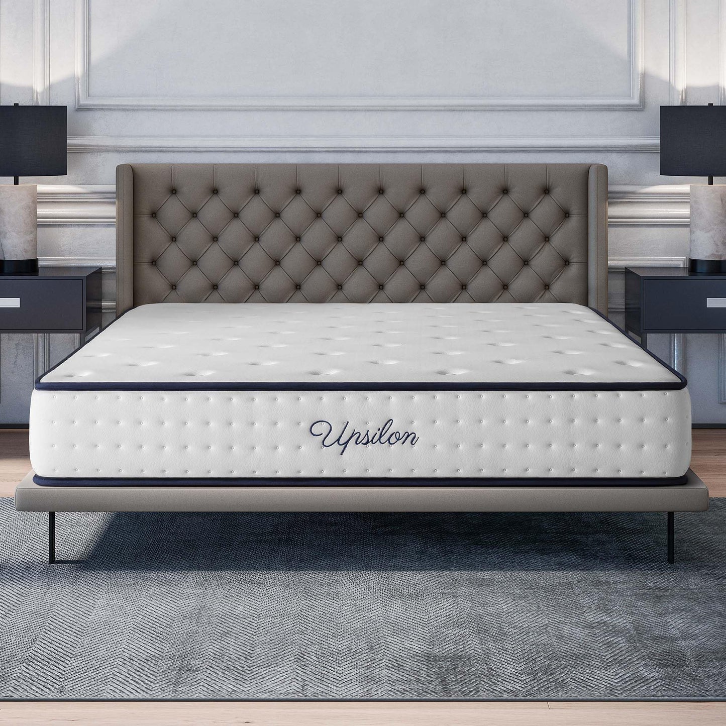 COSMOS - Mattress 180 x 200 cm Upsilon Cold Foam Mattress Hardness H2 - Oeko-Tex Certified - Latex Blue 7-Zone Mattress Height 21 cm - Made in EU