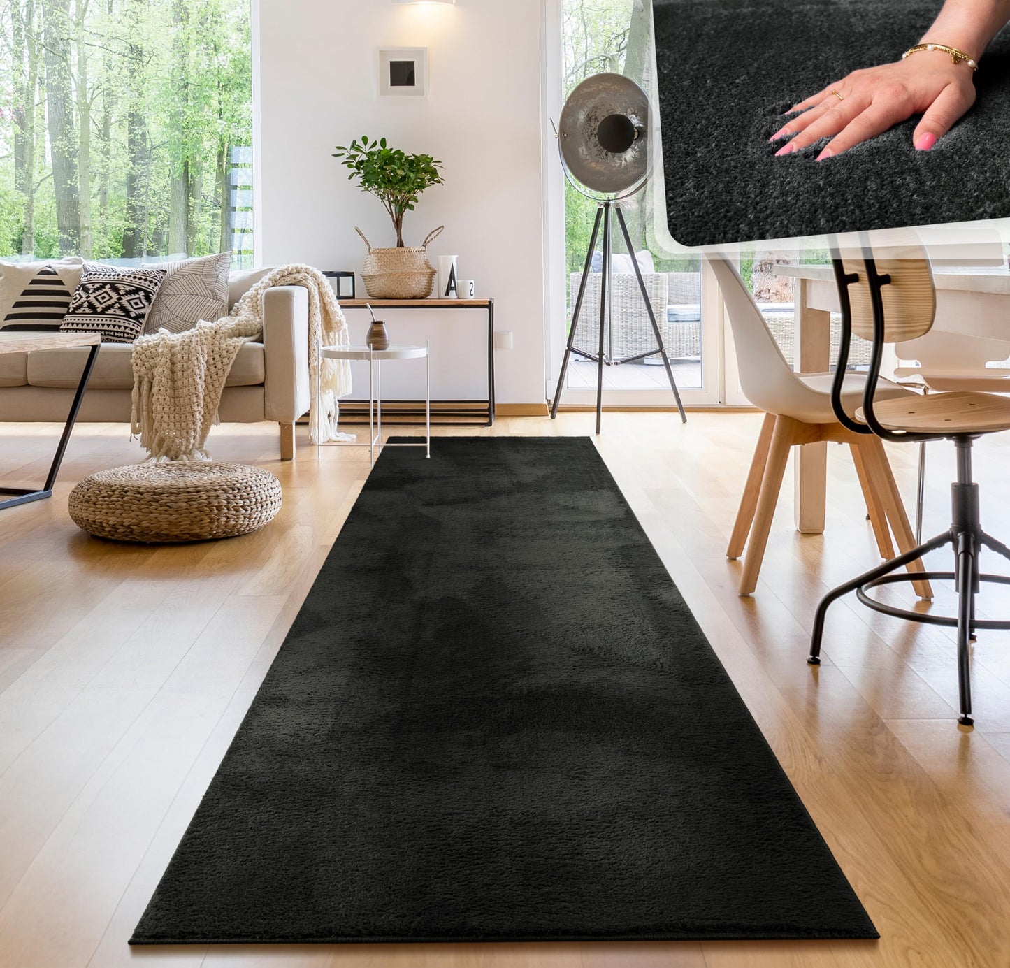 Paco Home Moderner Kuscheliger Wohnzimmer Teppich Kurzflor waschbar flauschig Weich Einfarbig Felloptik zeitlos stilvoll rutschfest pflegeleicht, Grösse:120x170 cm, Farbe:Rosa