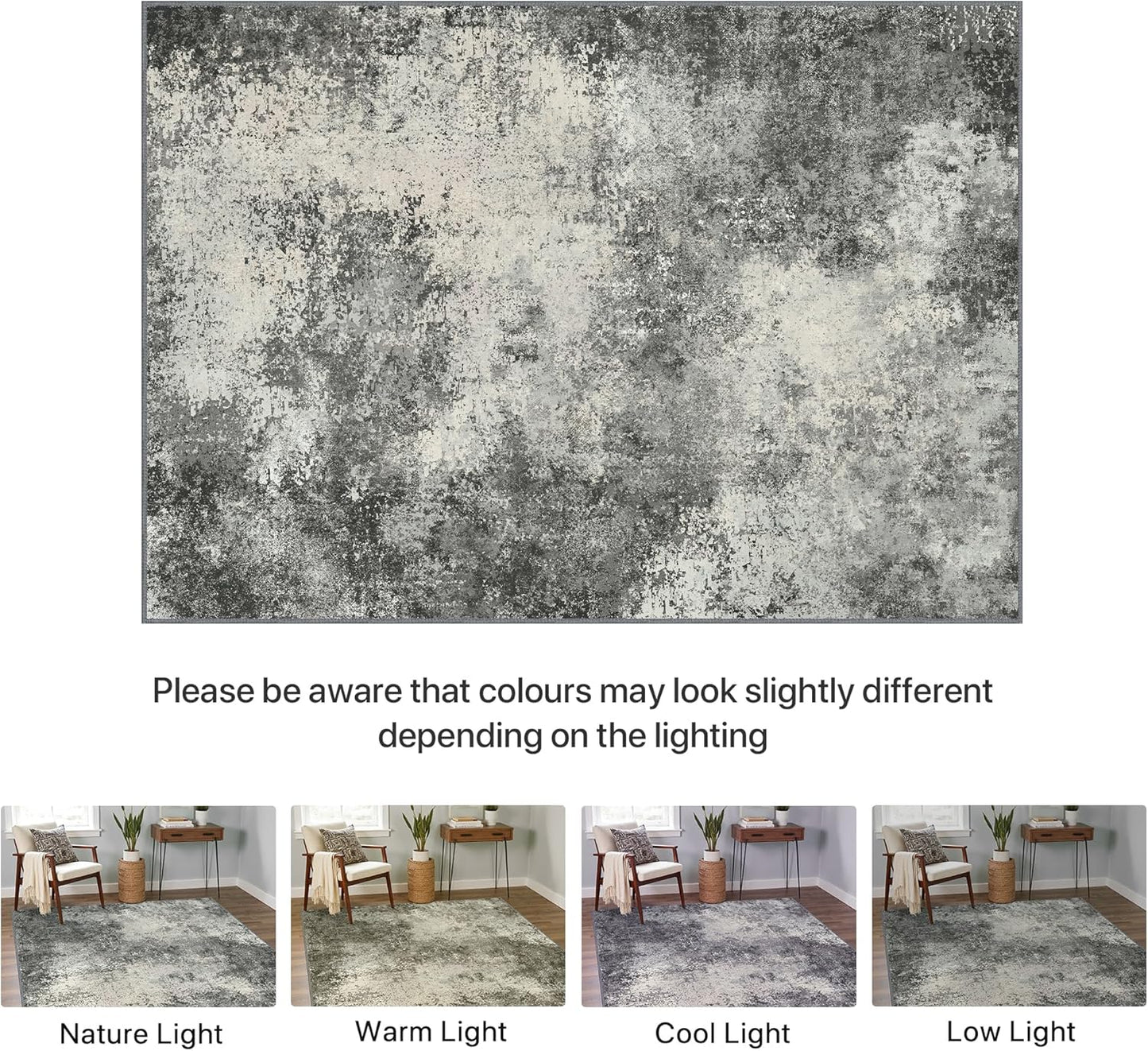 BEIMO Waschbarer Teppich Wohnzimmer, Abstrakt Design Teppich Schlafzimmer Kurzflor, Groß Teppiche rutschfest Weiche für Badezimmer Esszimmer Flur, 120x170cm
