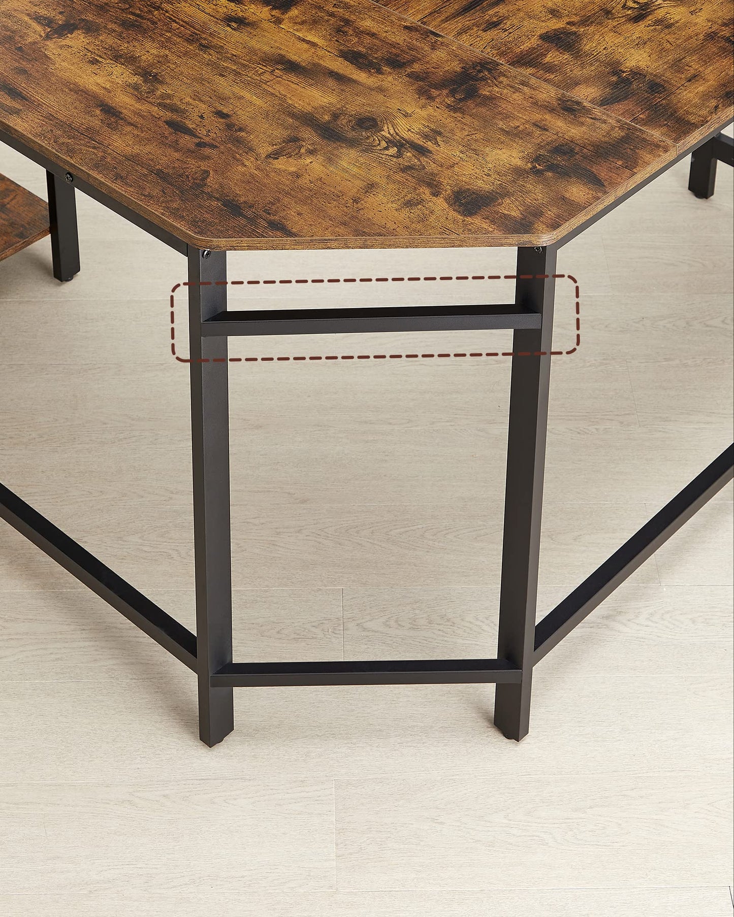 Vasagle L-Shaped Computer Desk, Corner Desk with 2 Shelves