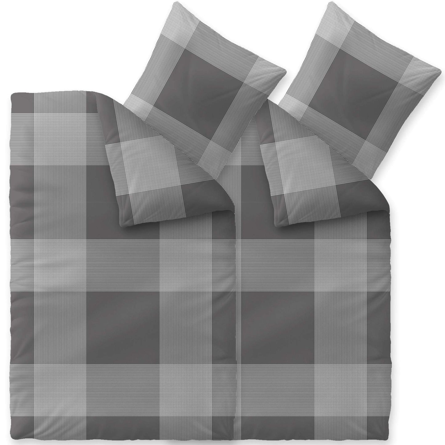 CelinaTex Touchme Flannelette Bed Linen, 135 x 200 cm, 2-Piece Cotton Duvet Cover Set, Bedding Set for Summer and Winter, All Year Round, Easy Care, Filia Dots, Beige/White/Grey/Anthracite