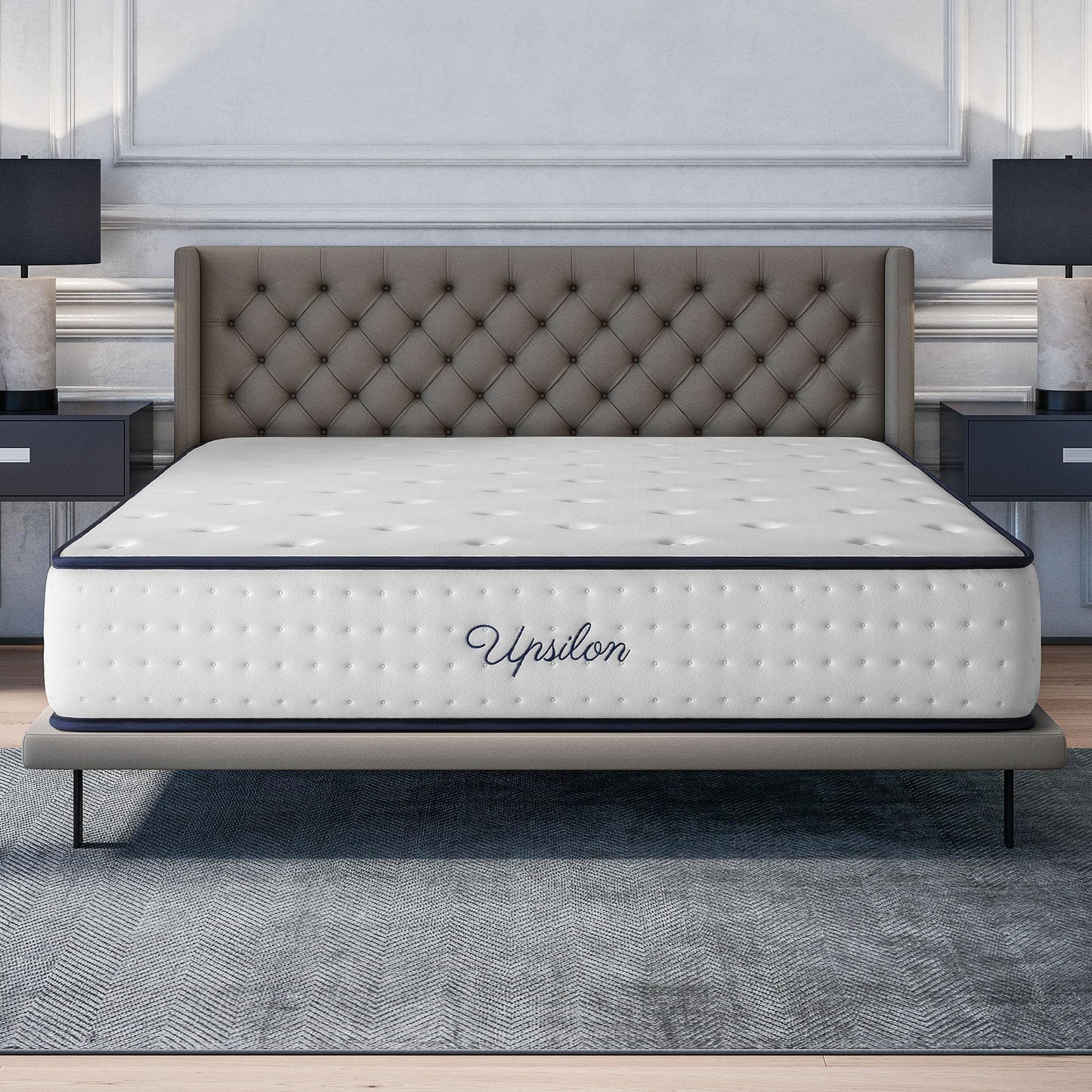 COSMOS - Mattress 180 x 200 cm Upsilon Cold Foam Mattress Hardness H2 - Oeko-Tex Certified - Latex Blue 7-Zone Mattress Height 21 cm - Made in EU