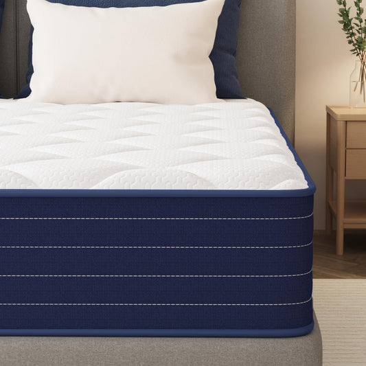 PurrJoys Mattress 140 x 200 x 25 cm - Pocket Spring Core & Memory Foam, Medium Hardness, Breathable, Movement Insulating, CertiPUR-US & Oeko-Tex, No Fibreglass