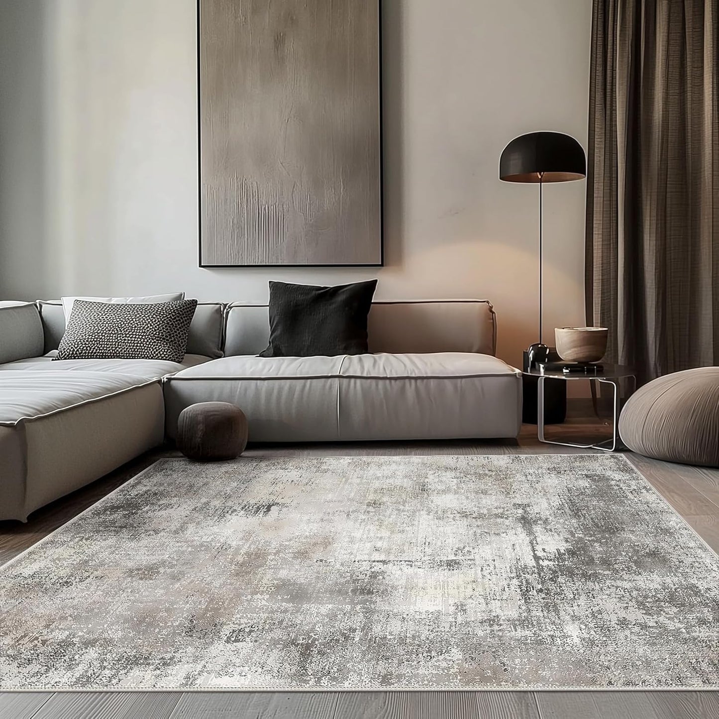 BEIMO Waschbarer Teppich Wohnzimmer, Abstrakt Design Teppich Schlafzimmer Kurzflor, Groß Teppiche rutschfest Weiche für Badezimmer Esszimmer Flur, 120x170cm
