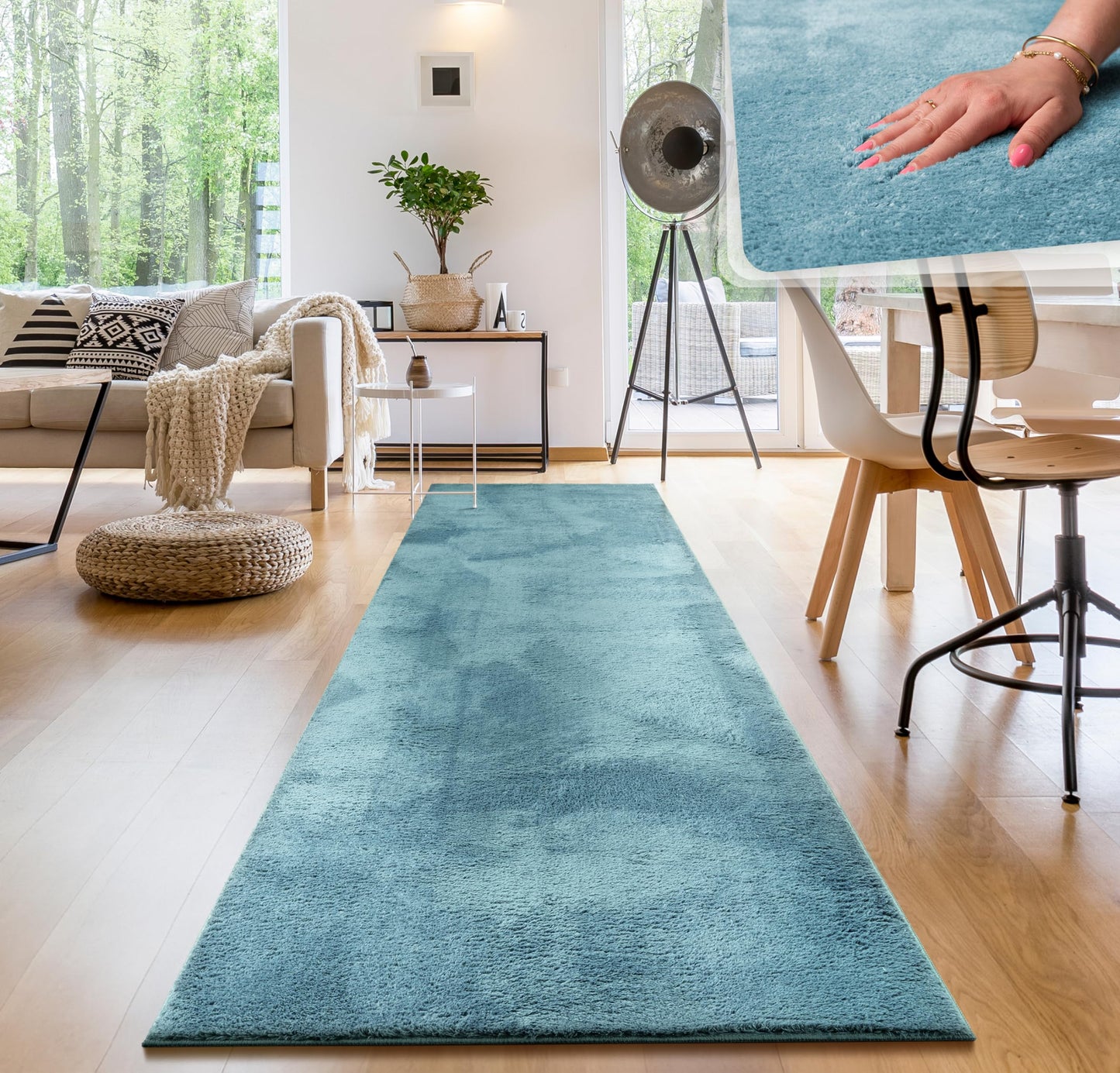 Paco Home Moderner Kuscheliger Wohnzimmer Teppich Kurzflor waschbar flauschig Weich Einfarbig Felloptik zeitlos stilvoll rutschfest pflegeleicht, Grösse:120x170 cm, Farbe:Rosa