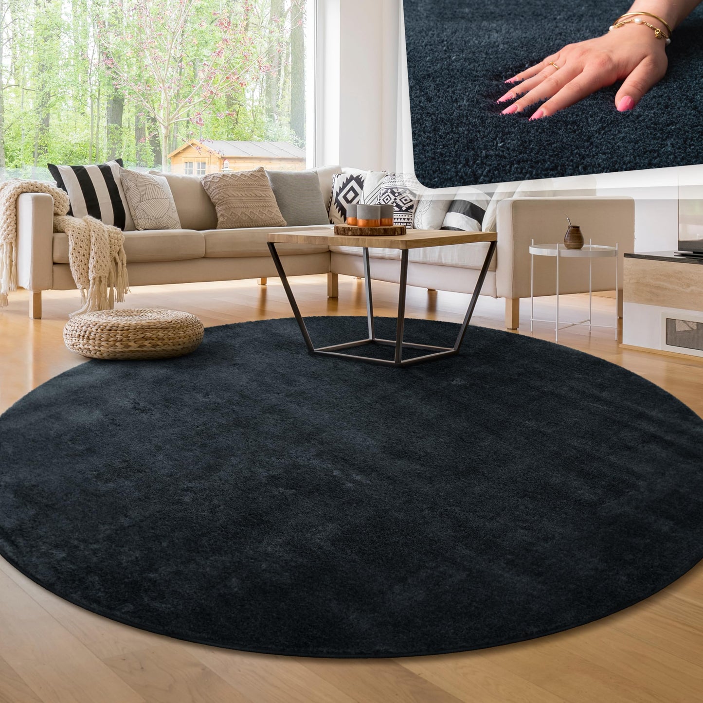 Paco Home Moderner Kuscheliger Wohnzimmer Teppich Kurzflor waschbar flauschig Weich Einfarbig Felloptik zeitlos stilvoll rutschfest pflegeleicht, Grösse:120x170 cm, Farbe:Rosa