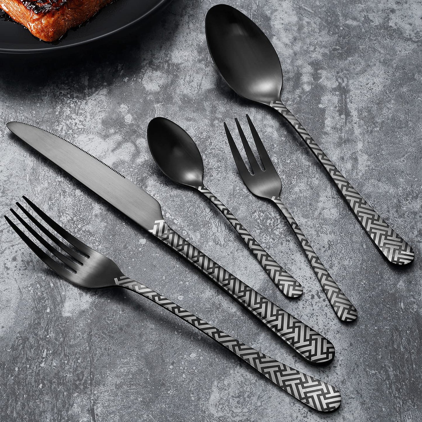 BEWOS Besteckset für 6 Personen, 30-teiliges Besteckset aus Edelstahl, Besteckset aus Silber, inklusive Messer, Gabeln und Löffel, hochglanzpoliert und spülmaschinenfest