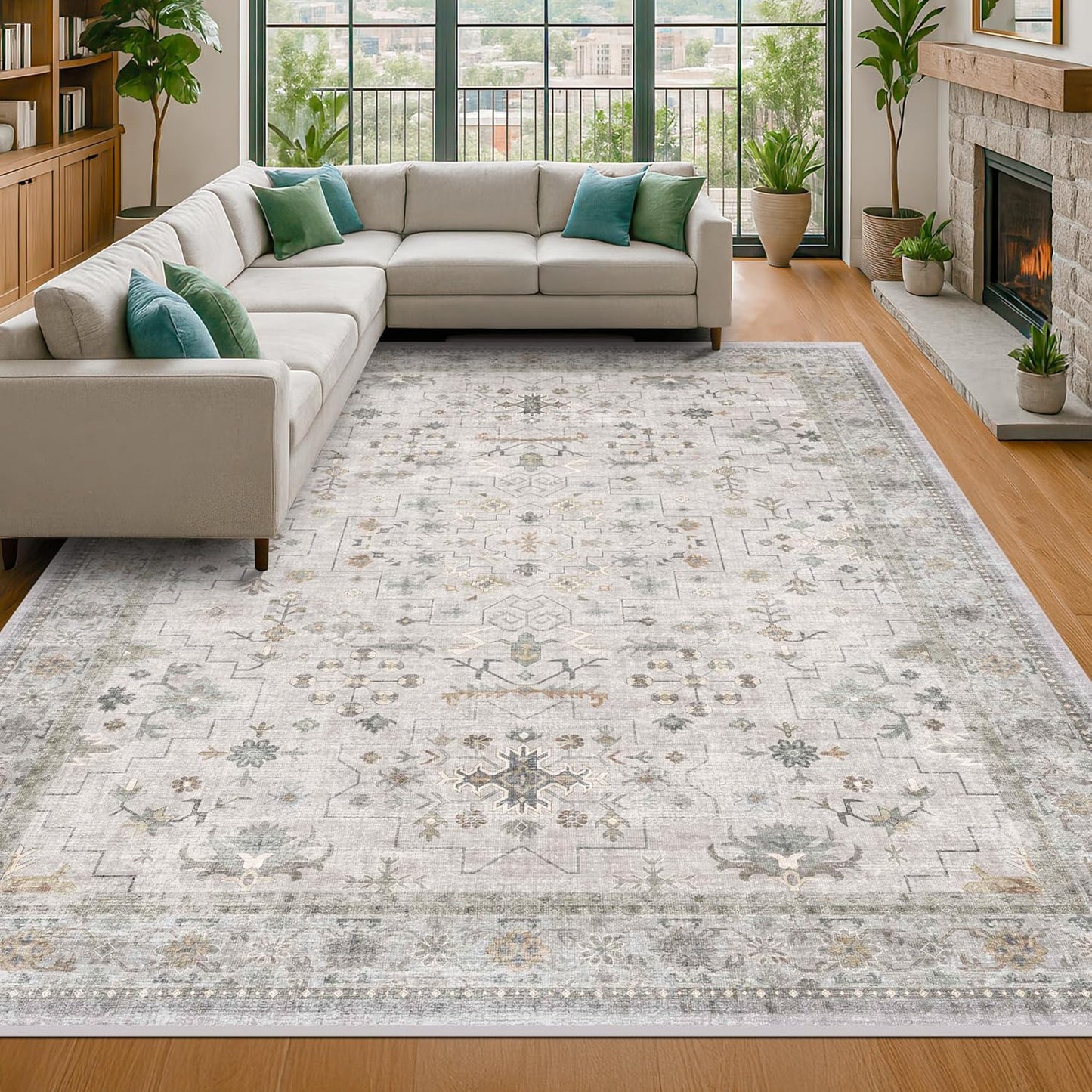 Black Washable Entry Rug, 2x3 Small Rugs for Entryway Kitchen Bathroom Door Mat Indoor Entrance, Non Slip Rubber Backing, Stain & Fade Resistant, Ashen Charcoal Floral Farmhouse Decor