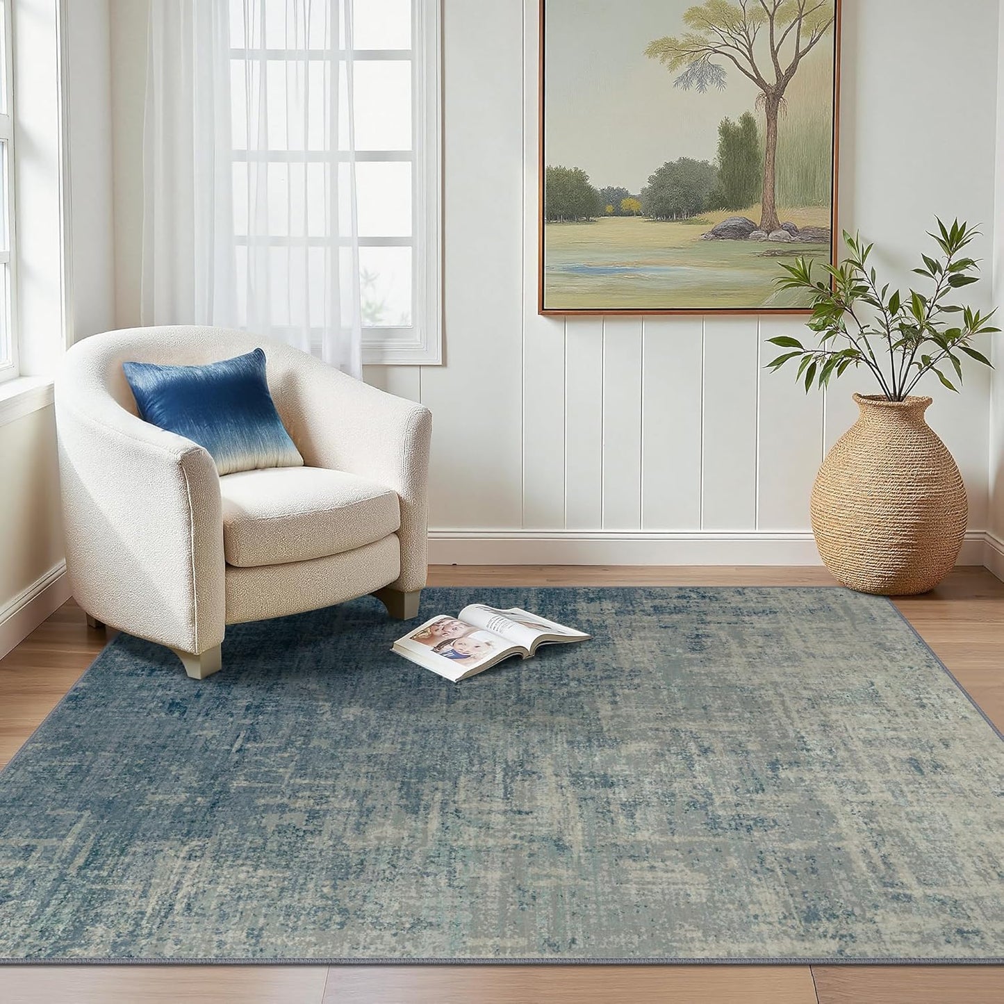BEIMO Waschbarer Teppich Wohnzimmer, Abstrakt Design Teppich Schlafzimmer Kurzflor, Groß Teppiche rutschfest Weiche für Badezimmer Esszimmer Flur, 120x170cm