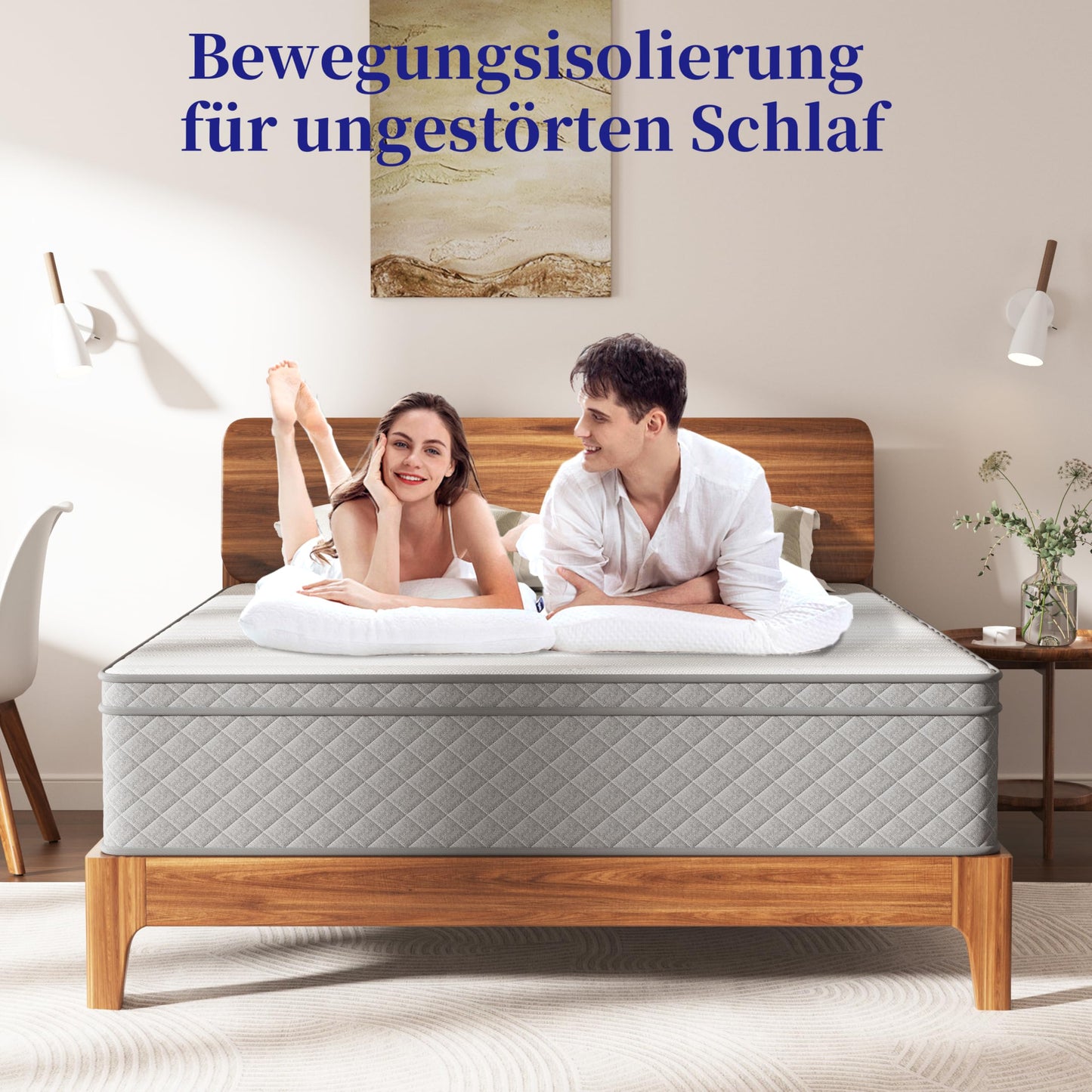 MOLPHIT Mattress 140 x 200 cm, Height 25 cm, Oeko-Tex Certified, Hardness H3 and H4, 7-Zone Pocket Spring Mattress with Comfort Foam, Fabric with Soft, Durable and Skin-Friendly, 140 x 200 x 25 cm