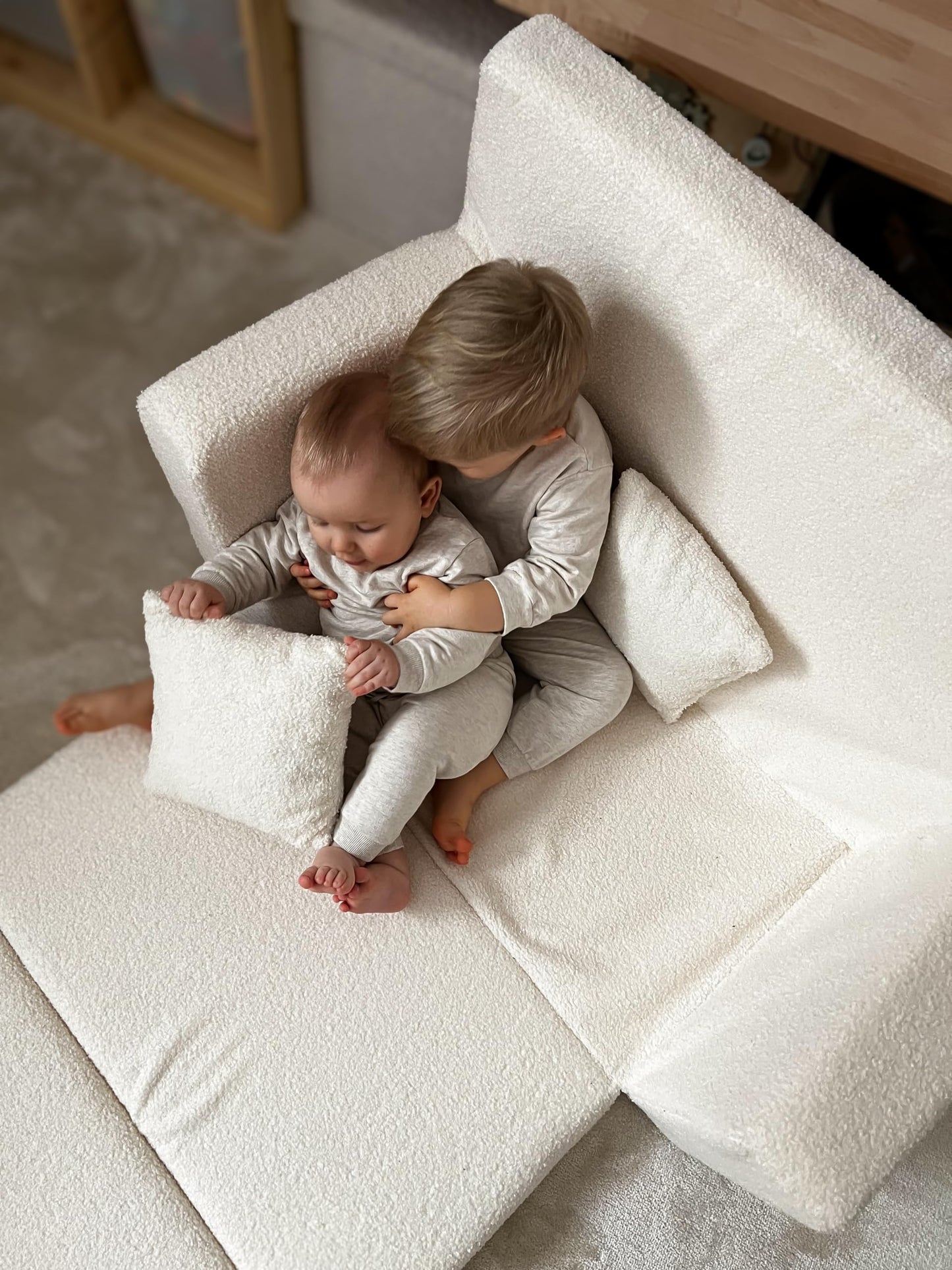 Flumi Personalised Children's/Teenager's Couch/Armchair/Sofa Bed, with Engraving of Child's Name, Play Sofa, Sleeping Chair, Bed Function, Children's Furniture, 92 x 40 x 60 cm, Microfibre (Grey)
