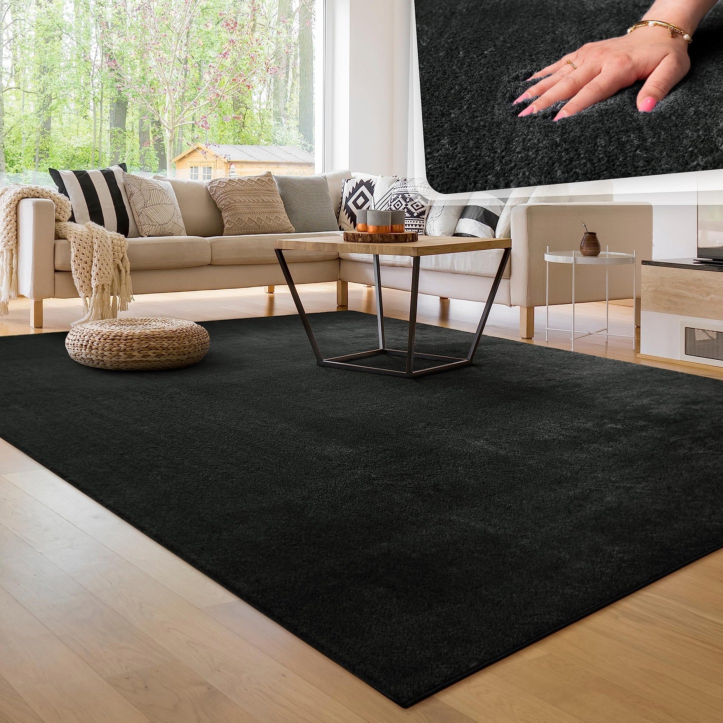Paco Home Moderner Kuscheliger Wohnzimmer Teppich Kurzflor waschbar flauschig Weich Einfarbig Felloptik zeitlos stilvoll rutschfest pflegeleicht, Grösse:120x170 cm, Farbe:Rosa