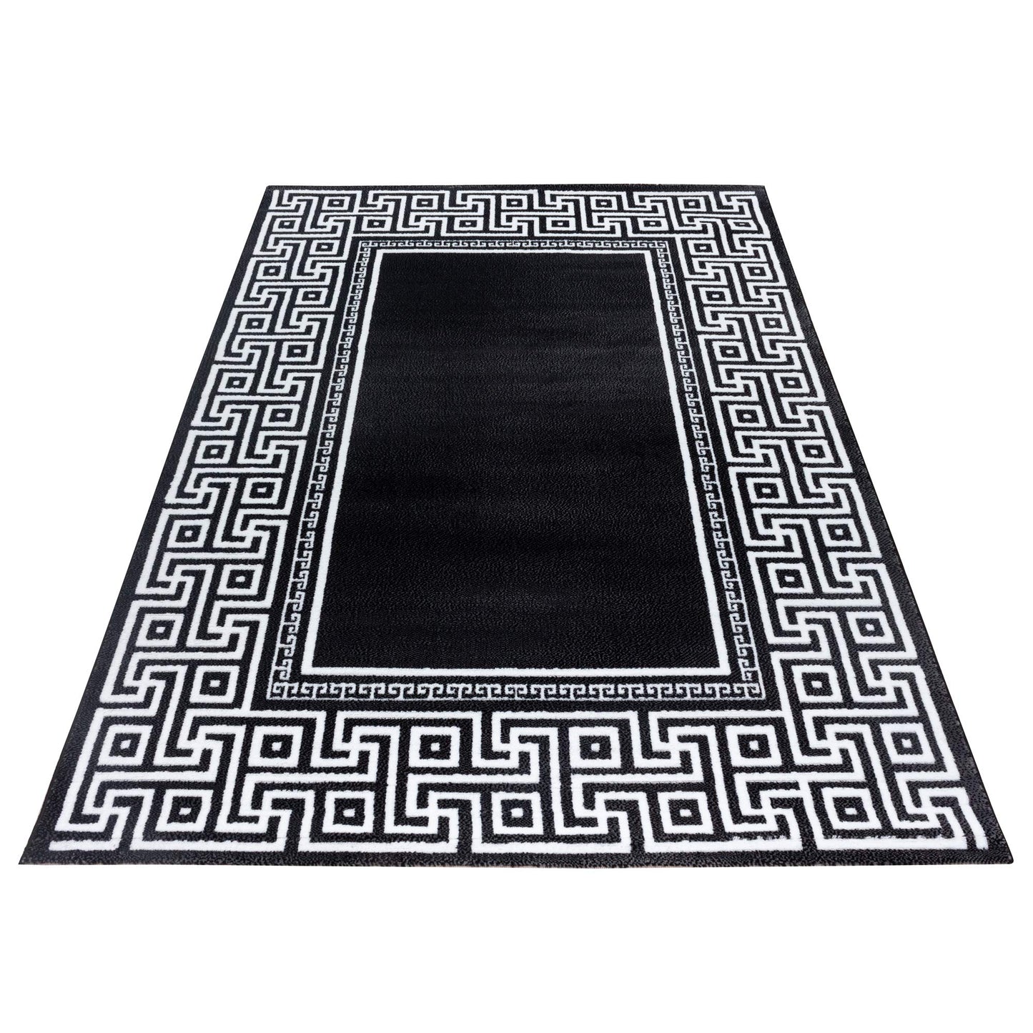 Carpetsale24 Teppich Wohnzimmer Moderne Abstrakt Wellen Design Schwarz - Grau - Weiß 160 x 230 cm - Kurzflor Schlafzimmer Pflegeleicht Extra Weich - Flauschig Waschbar Esszimmer Küche