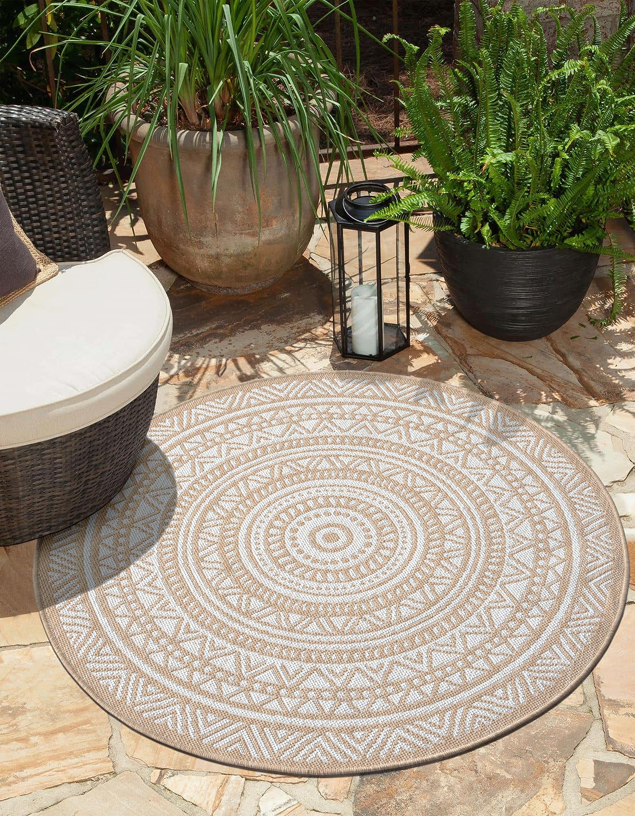 the carpet Mistra - Moderner In- und Outdoor Teppich, perfekt für das Wohnzimmer, Schlafzimmer oder die Terrasse, Wetterfest, langlebig und pflegeleicht, Natur, 300 x 400 cm