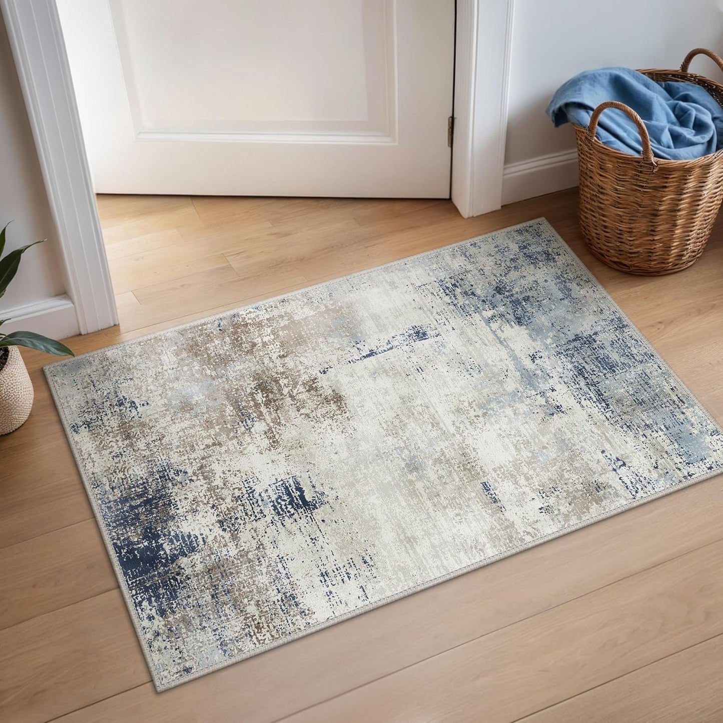 BEIMO Waschbarer Teppich Wohnzimmer, Abstrakt Design Teppich Schlafzimmer Kurzflor, Groß Teppiche rutschfest Weiche für Badezimmer Esszimmer Flur, 120x170cm