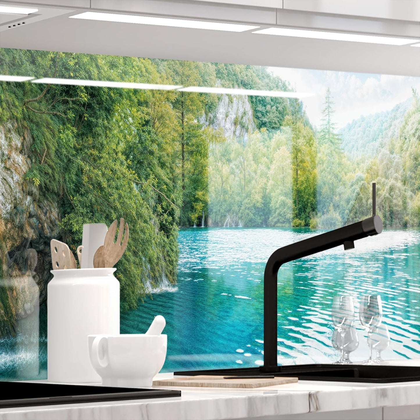 StickerProfis Küchenrückwand selbstklebend Matt-Optik - STEINWAND Ashlar - 1.8mm, Versteift, alle Untergründe, Hart PET Material, Premium 60 x 80cm