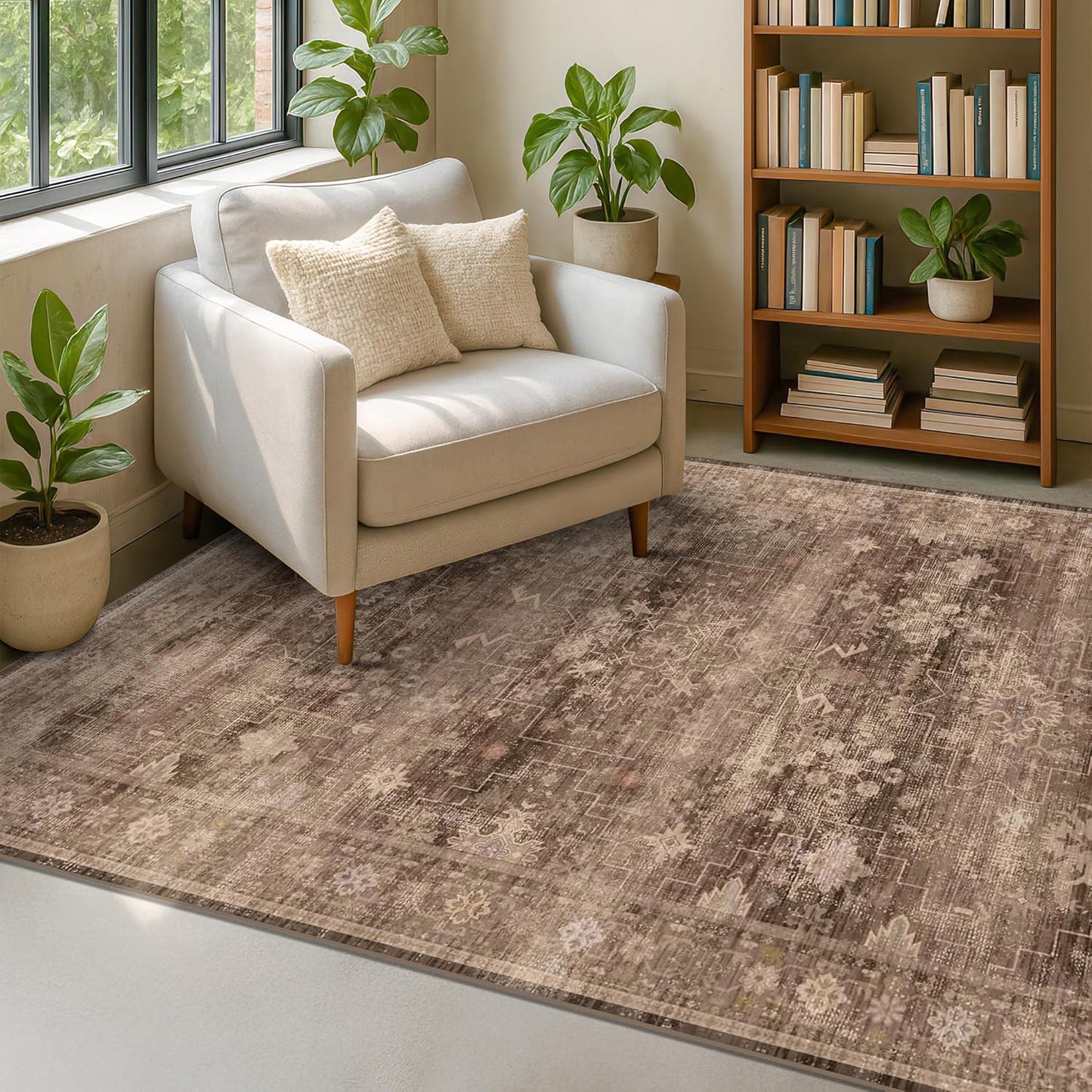 Black Washable Entry Rug, 2x3 Small Rugs for Entryway Kitchen Bathroom Door Mat Indoor Entrance, Non Slip Rubber Backing, Stain & Fade Resistant, Ashen Charcoal Floral Farmhouse Decor